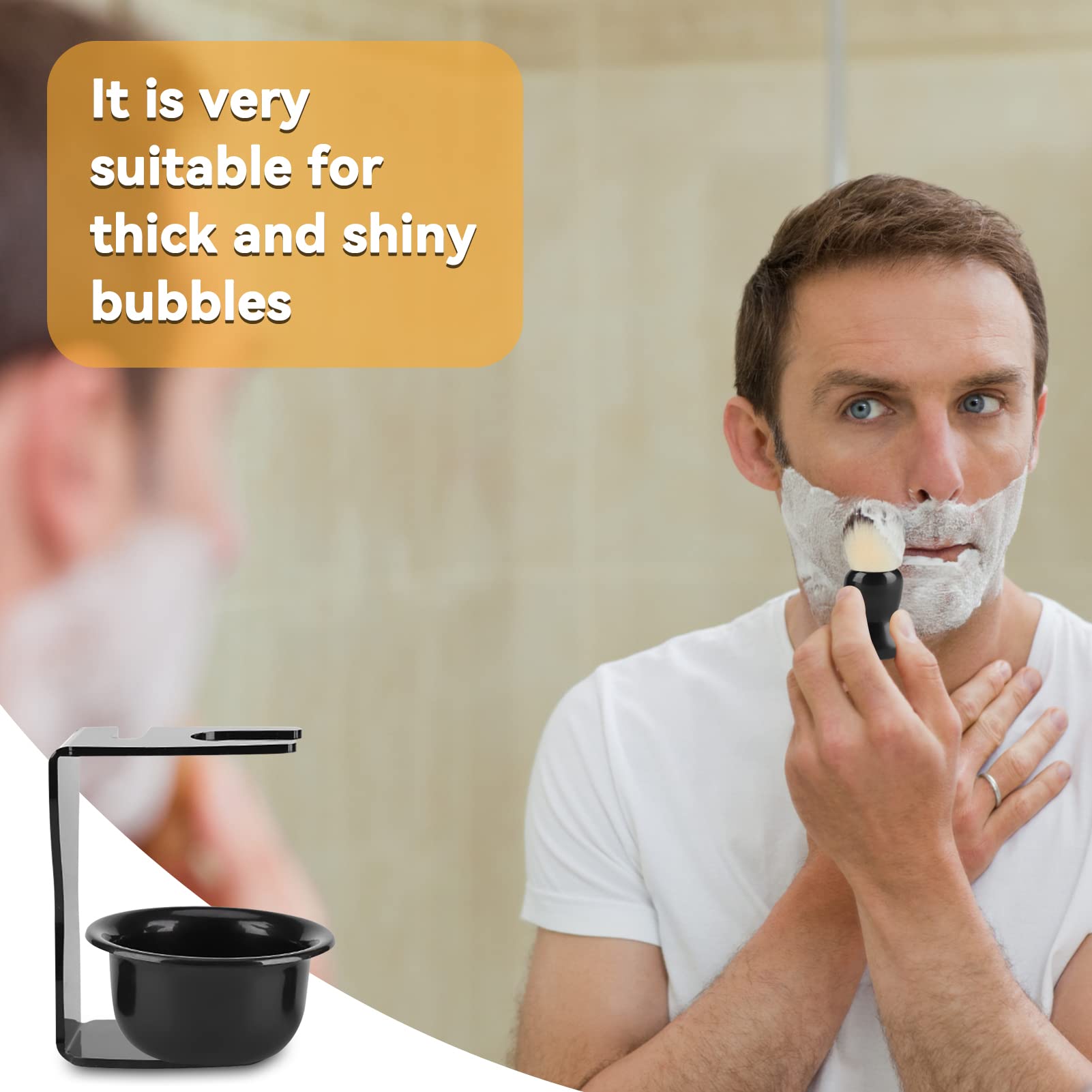 Premium Men's Shaving Kit - 3-in-1 Safety Razor Set with Shaving Brush, Bowl & Stand | Portable Travel Grooming Accessories for Smooth Shaving at Home or On The Go