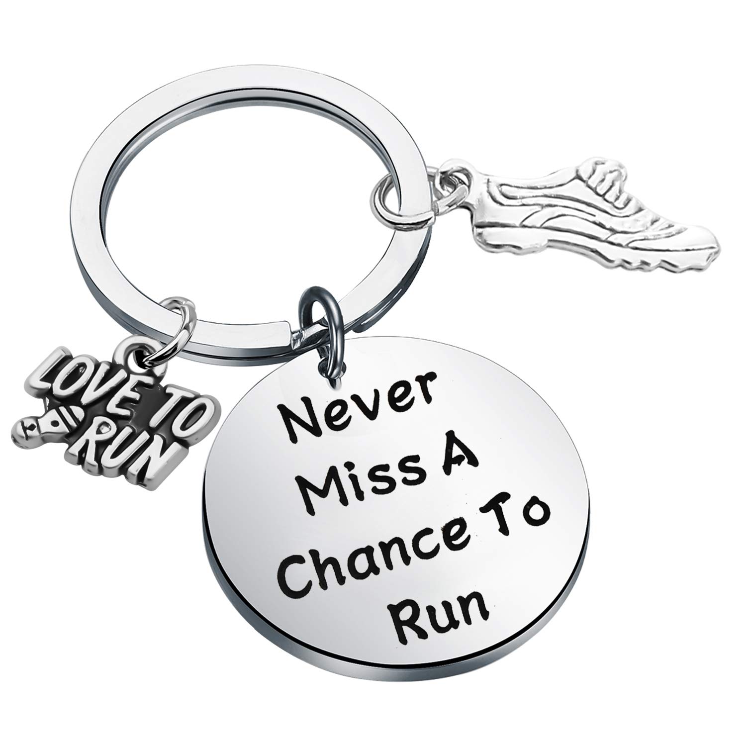 CHOORO Marathon Runner Keychain - Inspirational Running Gift for Sole Sisters & Running Buddies - Never Miss a Chance to Run - Perfect for Race Days, Training Motivation & Fitness Enthusiasts