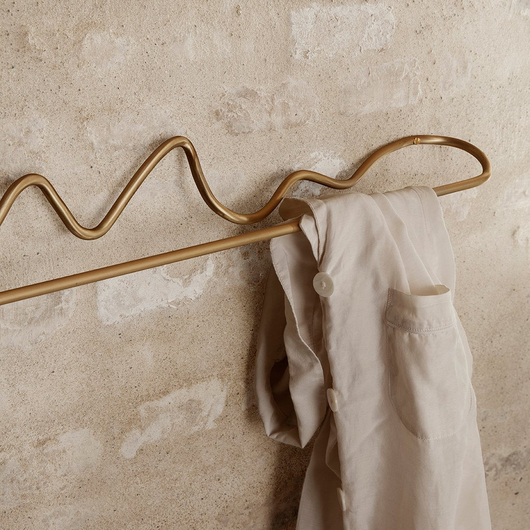 Stainless Steel Curved Towel Hanger - Space Saving Bathroom Organizer for Towels, Robes & Clothes | Perfect for Small Bathrooms, Laundry Rooms & Spa Areas