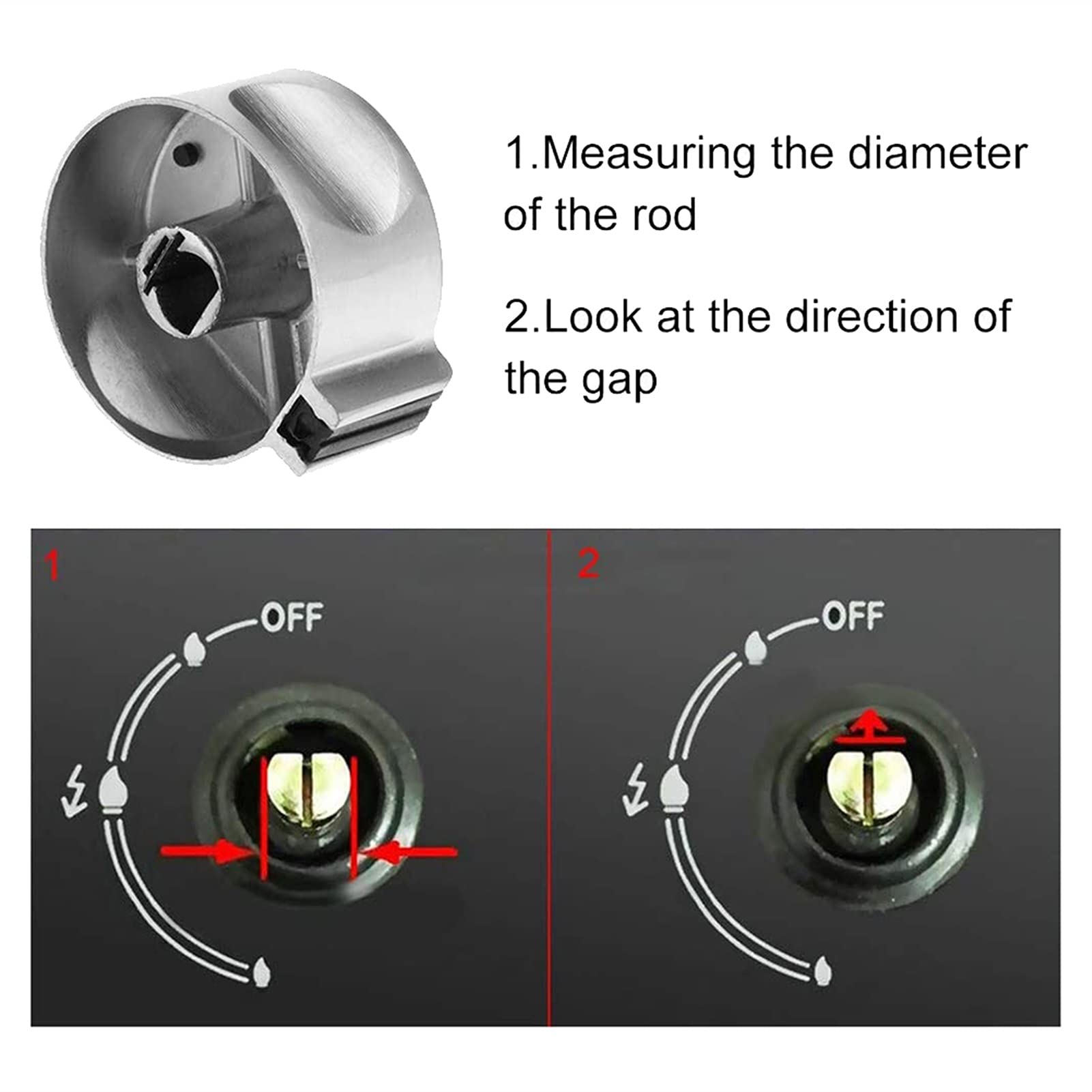 8 PCS Gas Stove Knob Replacement - 8mm Cooker Control Switch Range Oven Knobs Set - Durable Burner Knobs for Kitchen Stove Top - Easy to Install (Black Silver) - Perfect for Gas Range Repair & Kitchen Upgrade