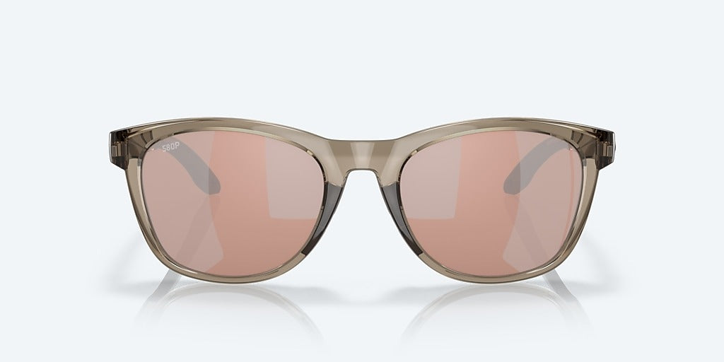 Aleta Taupe Crystal Frame Sunglasses with Copper Silver Mirror Lens - 580G UV Protection for Outdoor, Driving & Fashion Accessories
