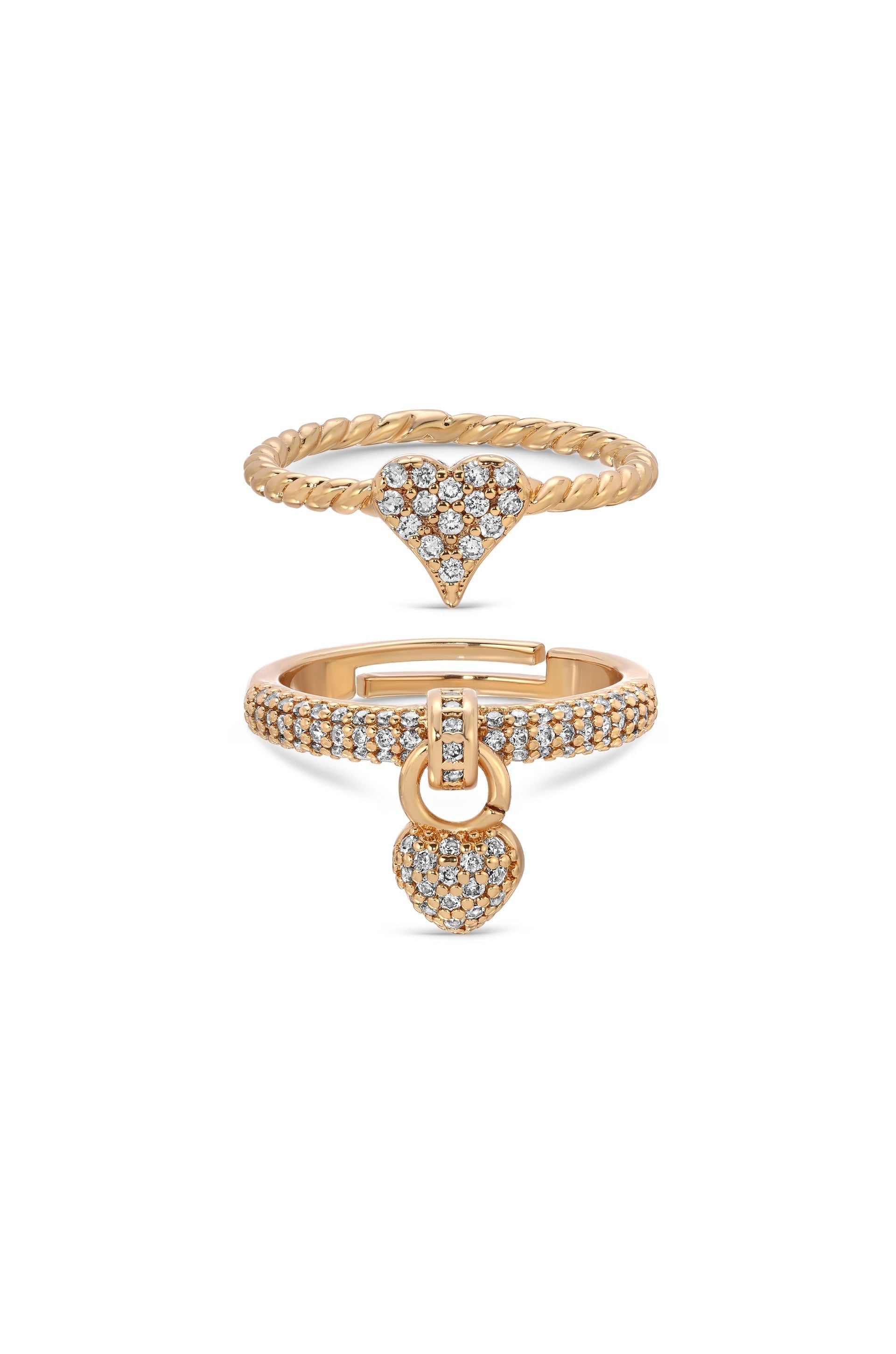 Love Locked Crystal Ring Set for Couples - Elegant Wedding, Engagement & Anniversary Jewelry Gift - Perfect for Romantic Occasions & Special Moments