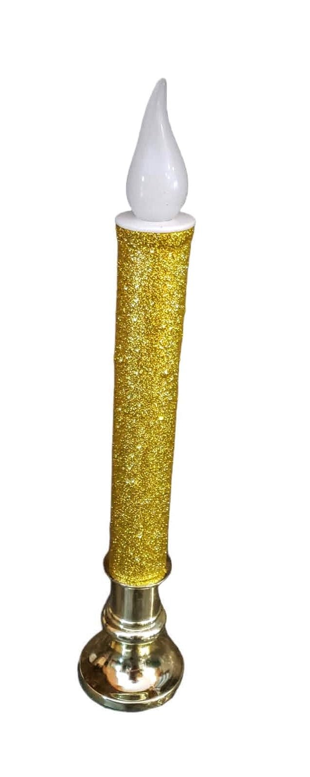 4-Pack Gold LED Flameless Candles with Timer - Battery Operated, 9 Inches Tall - Perfect for Christmas Decor, Windows, Weddings, and Home Ambiance
