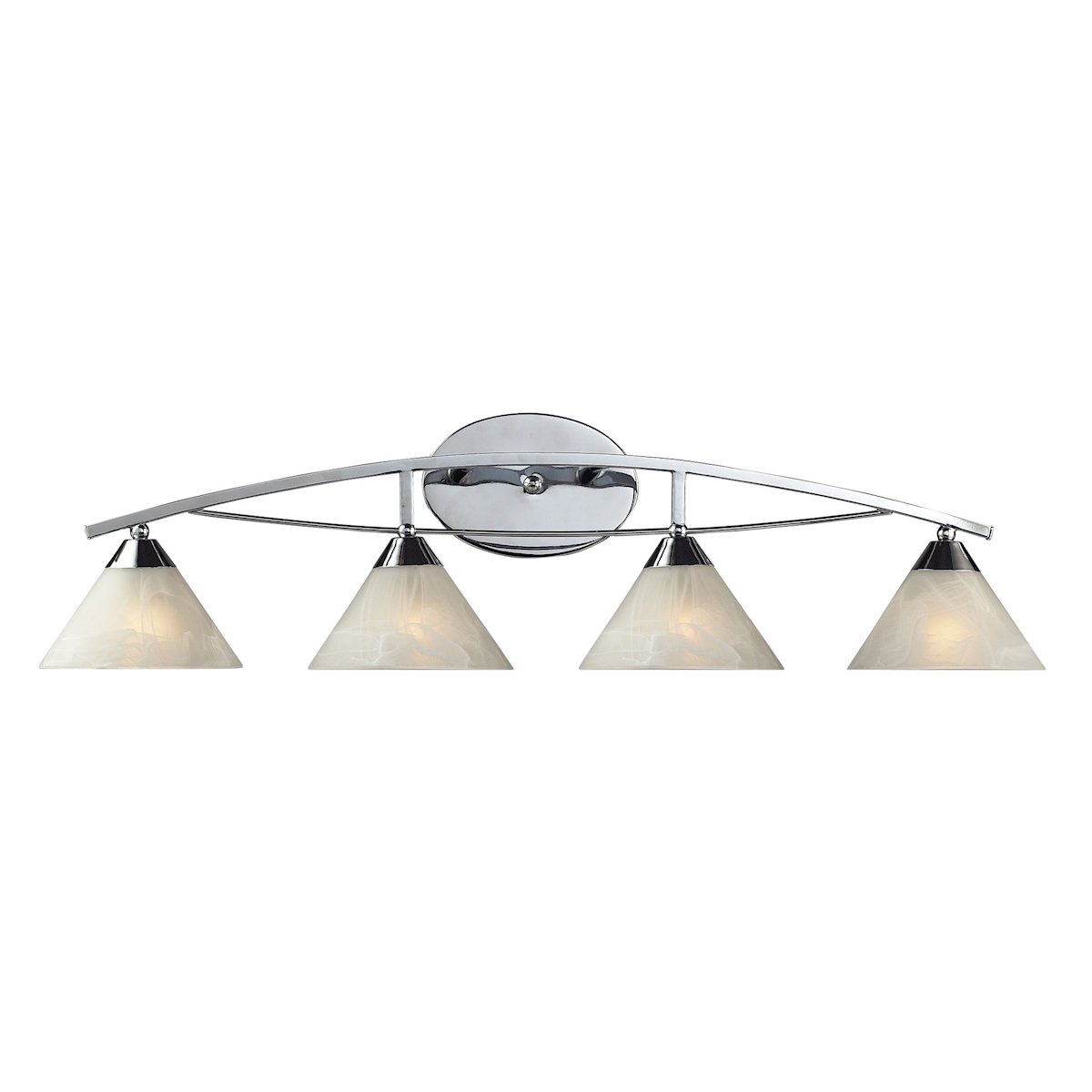 Elysburg 4-Light Bathroom Vanity Light Fixture - Polished Chrome Finish with White Marbleized Glass Shades - Perfect for Modern Bathroom, Powder Room & Dressing Room Lighting