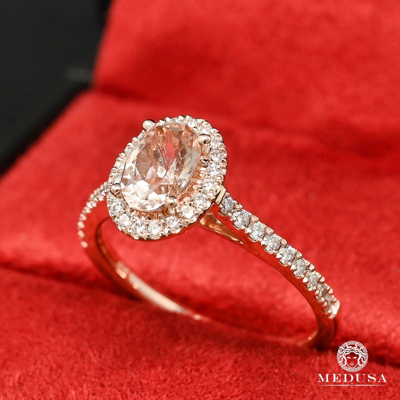 Morganite D8 Diamond Ring - Elegant Pink Morganite & Diamond Jewelry for Women | Perfect for Engagement, Wedding & Special Occasions