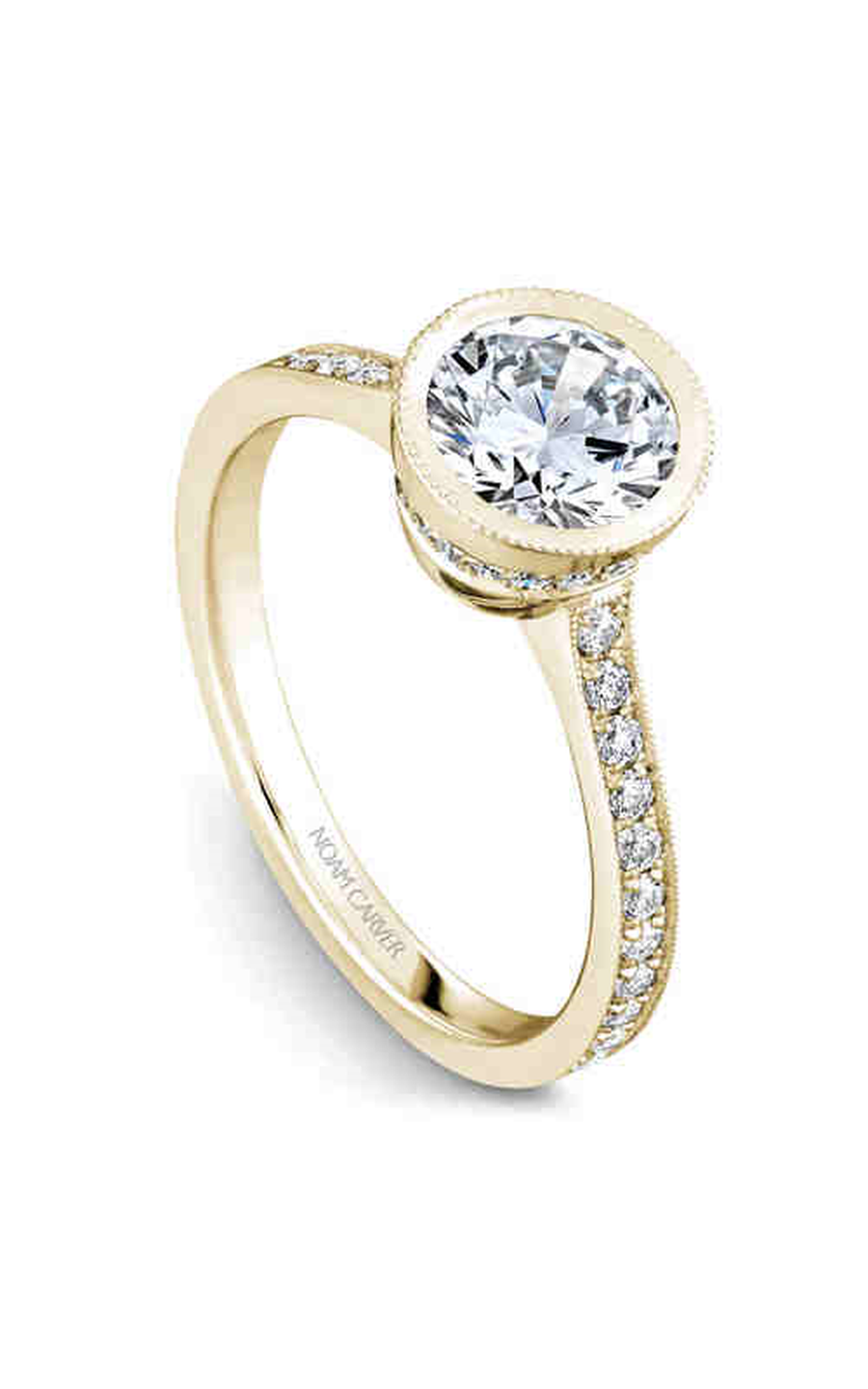 Noam Carver Bezel Engagement Ring B025 02YA - Elegant Solitaire Diamond Ring for Women, Perfect for Proposals, Weddings & Anniversaries