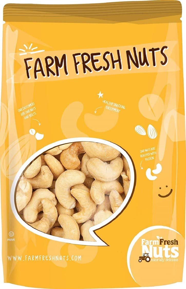 Premium Dry Roasted Cashews with Sea Salt (1 Lb) - Small Batch Baked for Maximum Freshness - Oil-Free Oven Roasted Nuts - Farm Fresh Brand - Perfect for Snacking, Gifts & Healthy Recipes