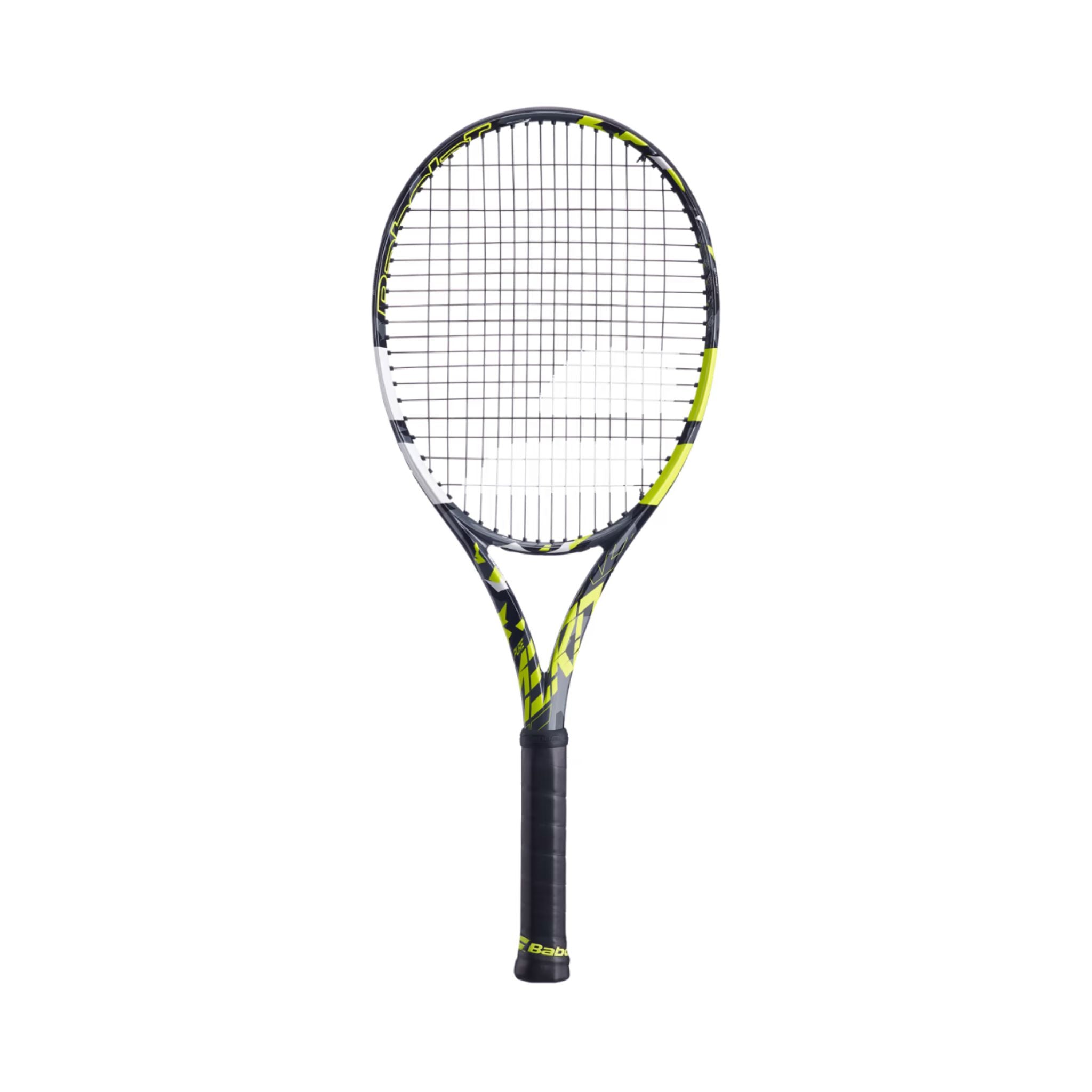 Babolat Pure Aero Unstrung Tennis Racquet | Grey/Yellow/White | Professional Tennis Equipment for Competitive Play & Training