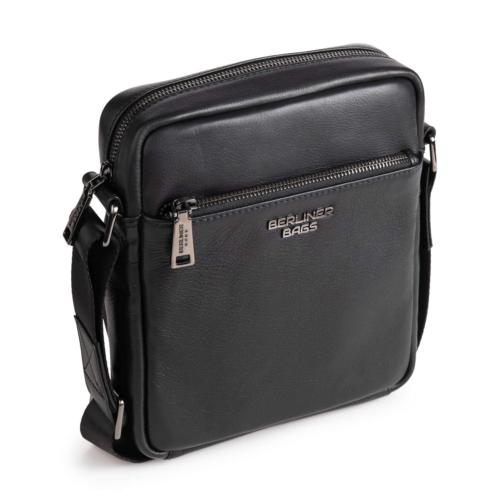Premium Leather Men's Shoulder Bag - Small Crossbody Satchel for Work & Travel - BERLINER BAGS Tom in Black | Durable & Stylish Everyday Carry Bag for Business & Commuting