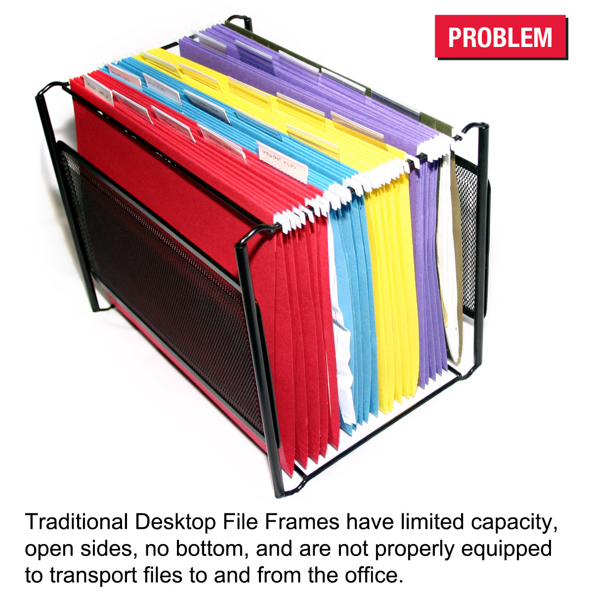 Ultimate Mesh Hanging File Organizer with 20 MagniFile™ Hanging File Indexes - Black & Color Options for Office Document Organization | Perfect for Filing Cabinets, Desk Drawers & Home Office Storage