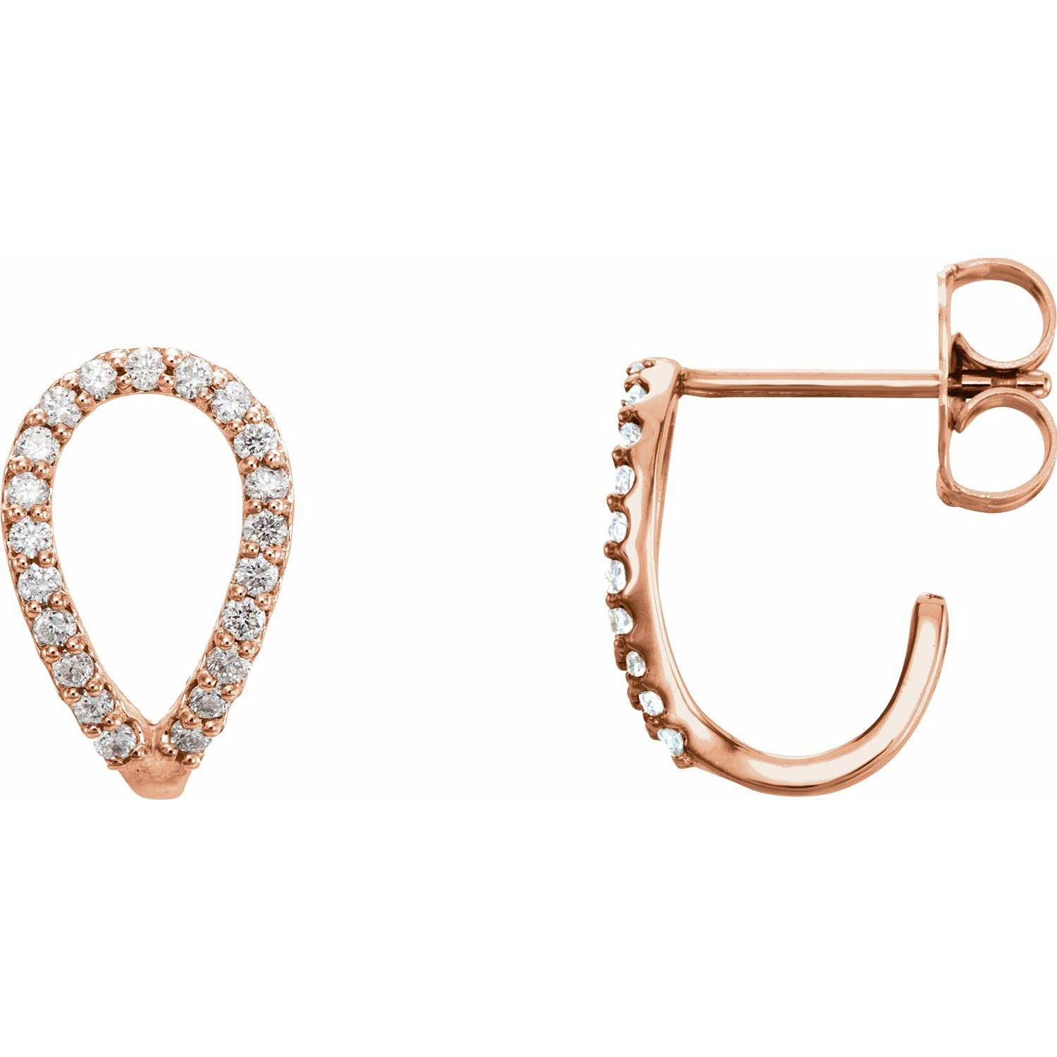 14K Gold, Sterling Silver & Platinum Natural Diamond Hoop Stud Earrings for Women | Luxury Fine Jewelry | Perfect for Weddings, Parties & Special Occasions