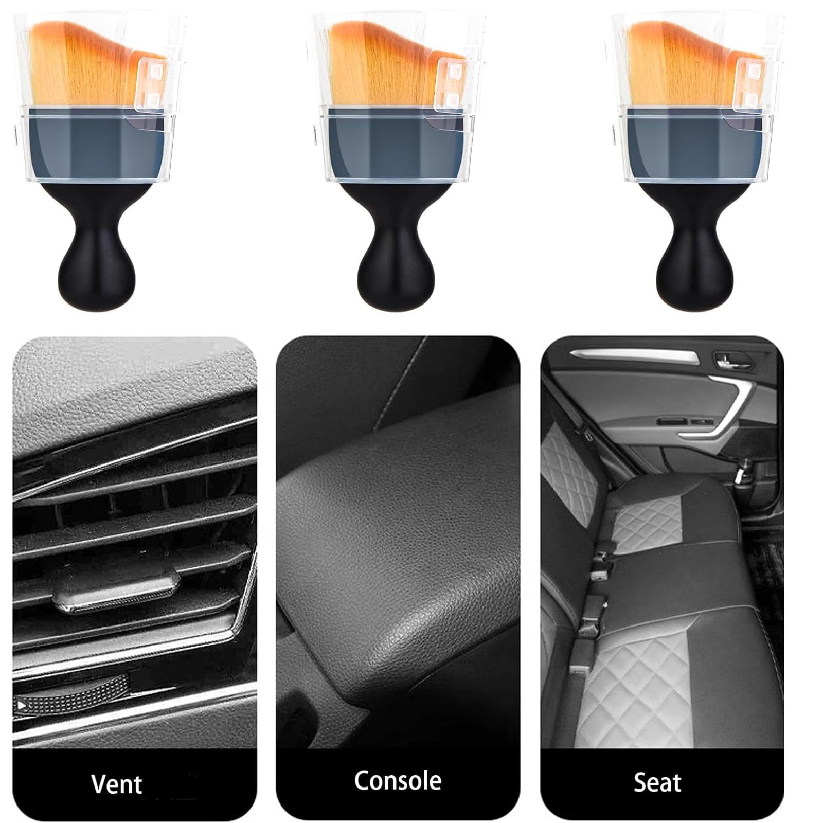5PCS Premium Car Interior Cleaning Kit - Soft Bristle Brush & Detail Tools for Dashboard, Vents, Seats - Perfect for Auto Detailing, Home & Professional Use