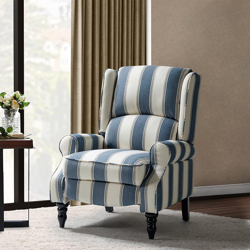 Erdeni Upholstered Manual Wingback Recliner Chair - Comfortable Living Room Armchair with Smooth Reclining Mechanism - Perfect for Home Theater, Reading Nook & Relaxation