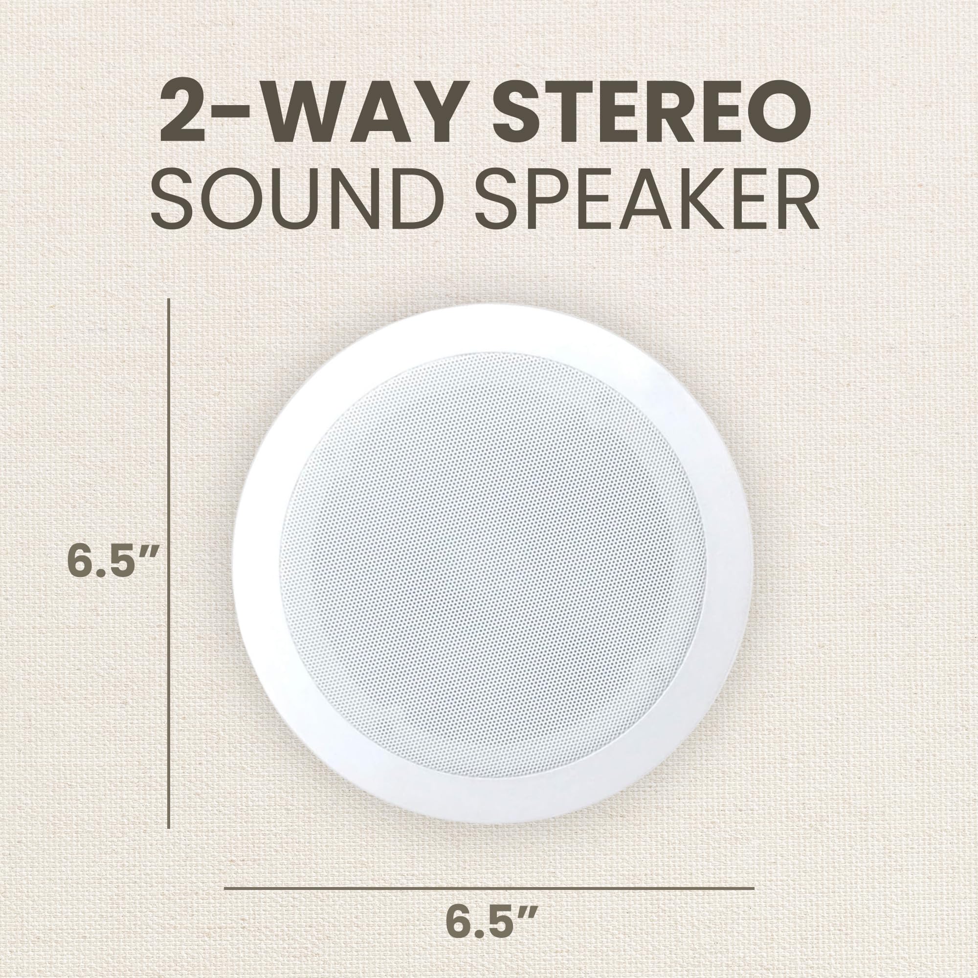 Pyle 2-Way In-Ceiling & In-Wall Speaker System with Voice Control, Coaxial Connectivity for Surround Sound - White | Perfect for Home Theater, Multi-Room Audio & Smart Home Integration