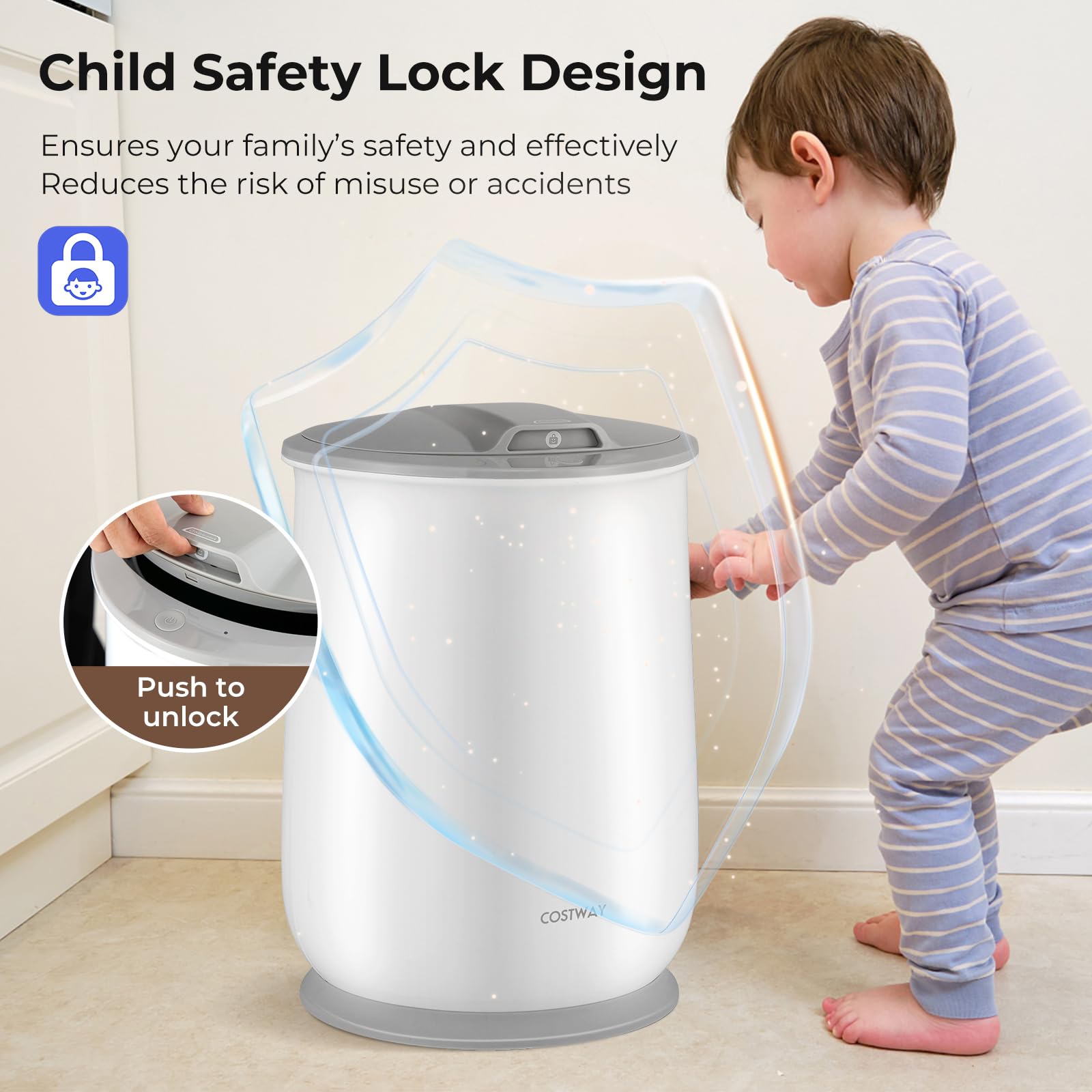 COSTWAY 21L Large Electric Towel Warmer & Blanket Heater with Flip-top Lid, Child Safety Lock & Auto Shut Off - Perfect for Bathrobes, Spa Towels & Home Bathroom Accessories (45