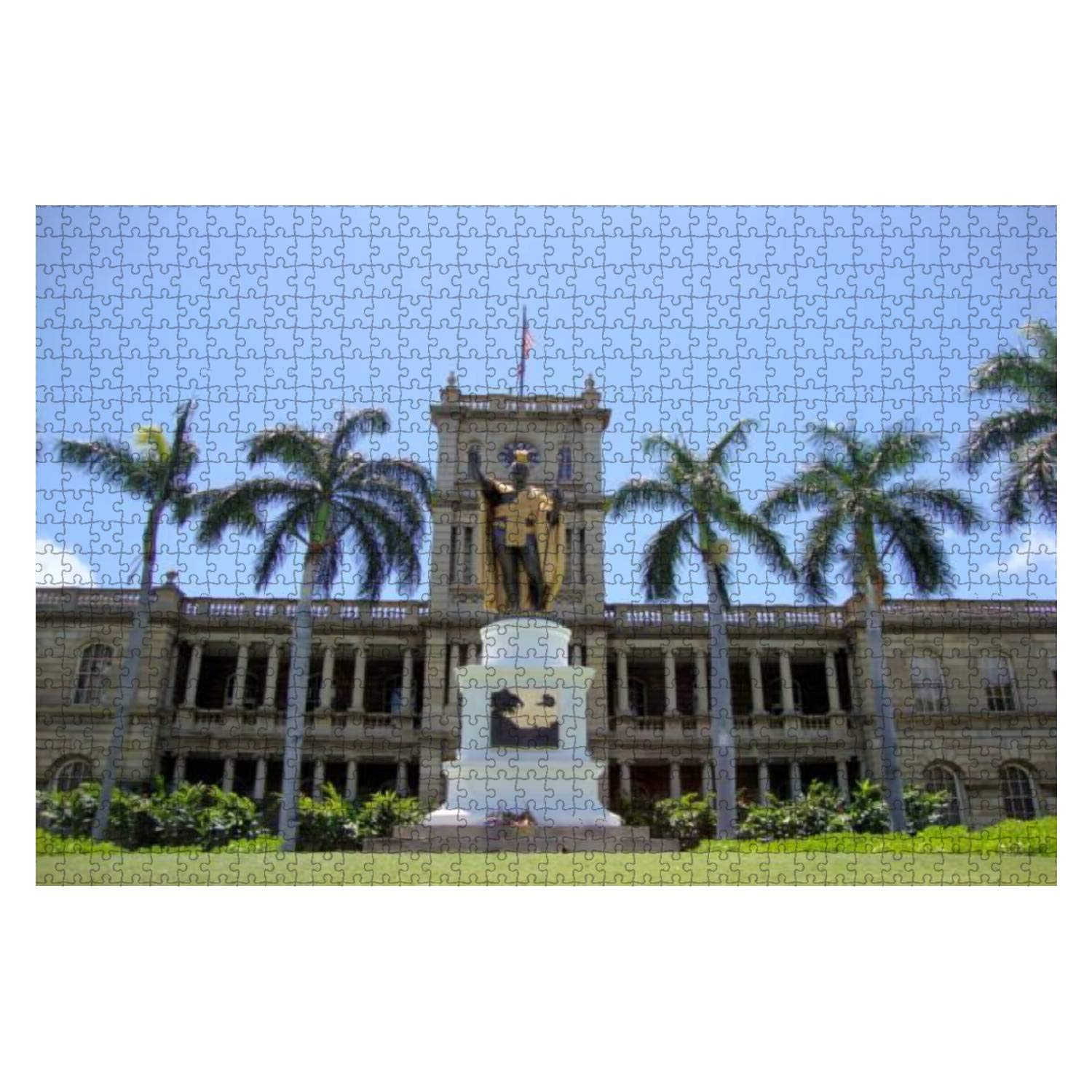 1000-Piece King Kamehameha Statue Jigsaw Puzzle - Honolulu Hawaii Landmark Wooden Puzzle for Adults & Kids | Educational Toy, Home Decor, Family Game Night Activity