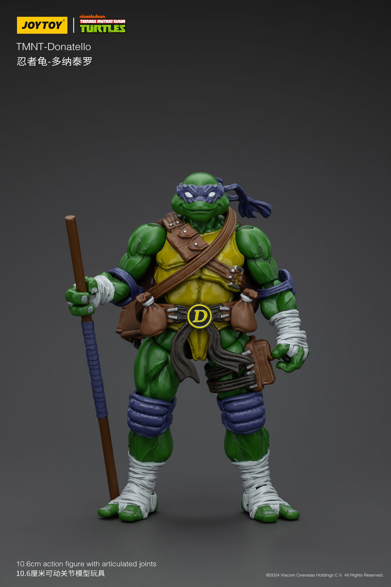1/18 JOYTOY TMNT Action Figures Set - Michelangelo, Donatello, Leonardo & Raphael (Reissue Version) - Collectible Teenage Mutant Ninja Turtles Toys for Display & Play