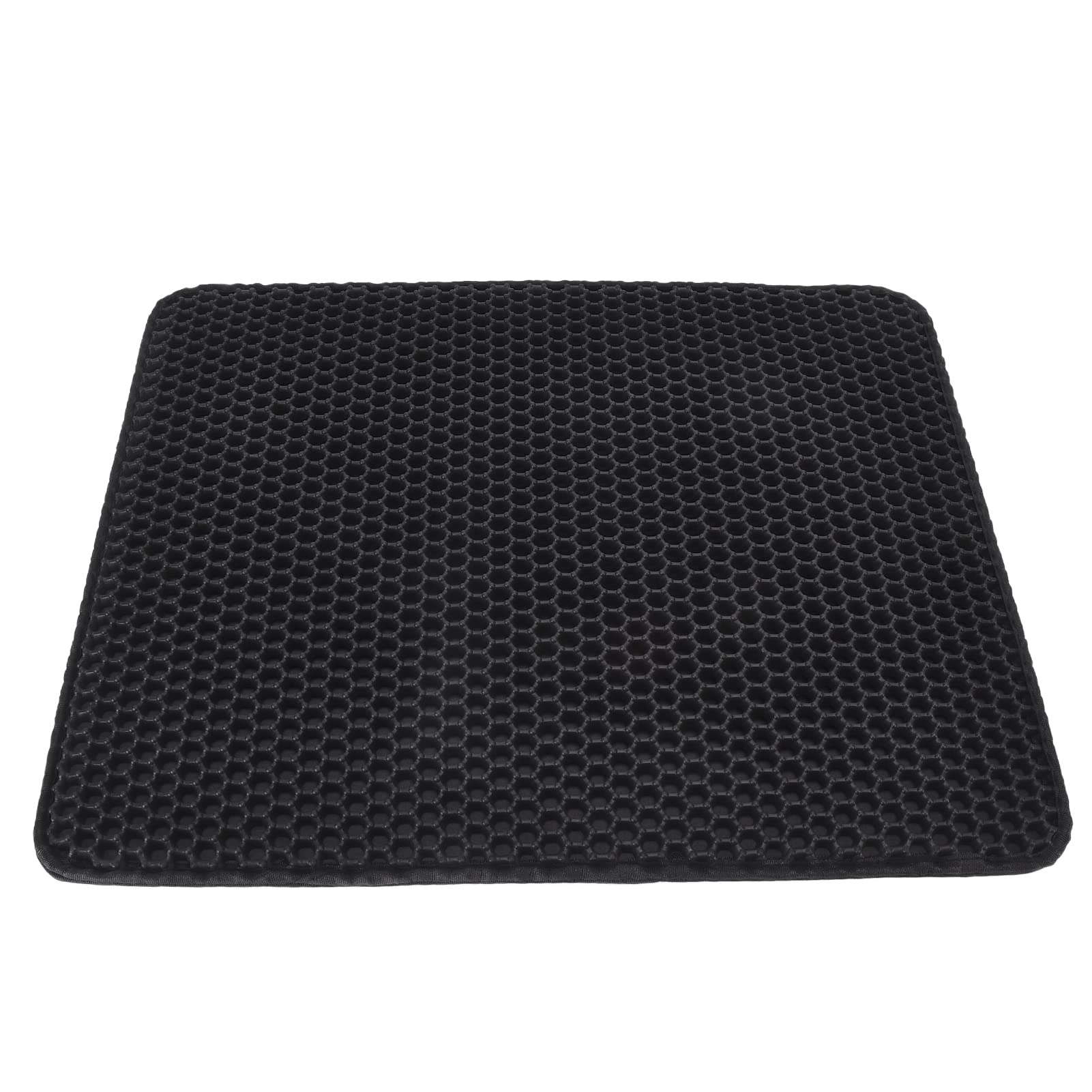 Premium Cat Litter Trapping Mat - Non-Slip EVA Litter Box Pad for Mess Control (Black) | Waterproof & Easy Clean Cat Litter Mat for Floors | Perfect for Multi-Cat Homes & Small Spaces