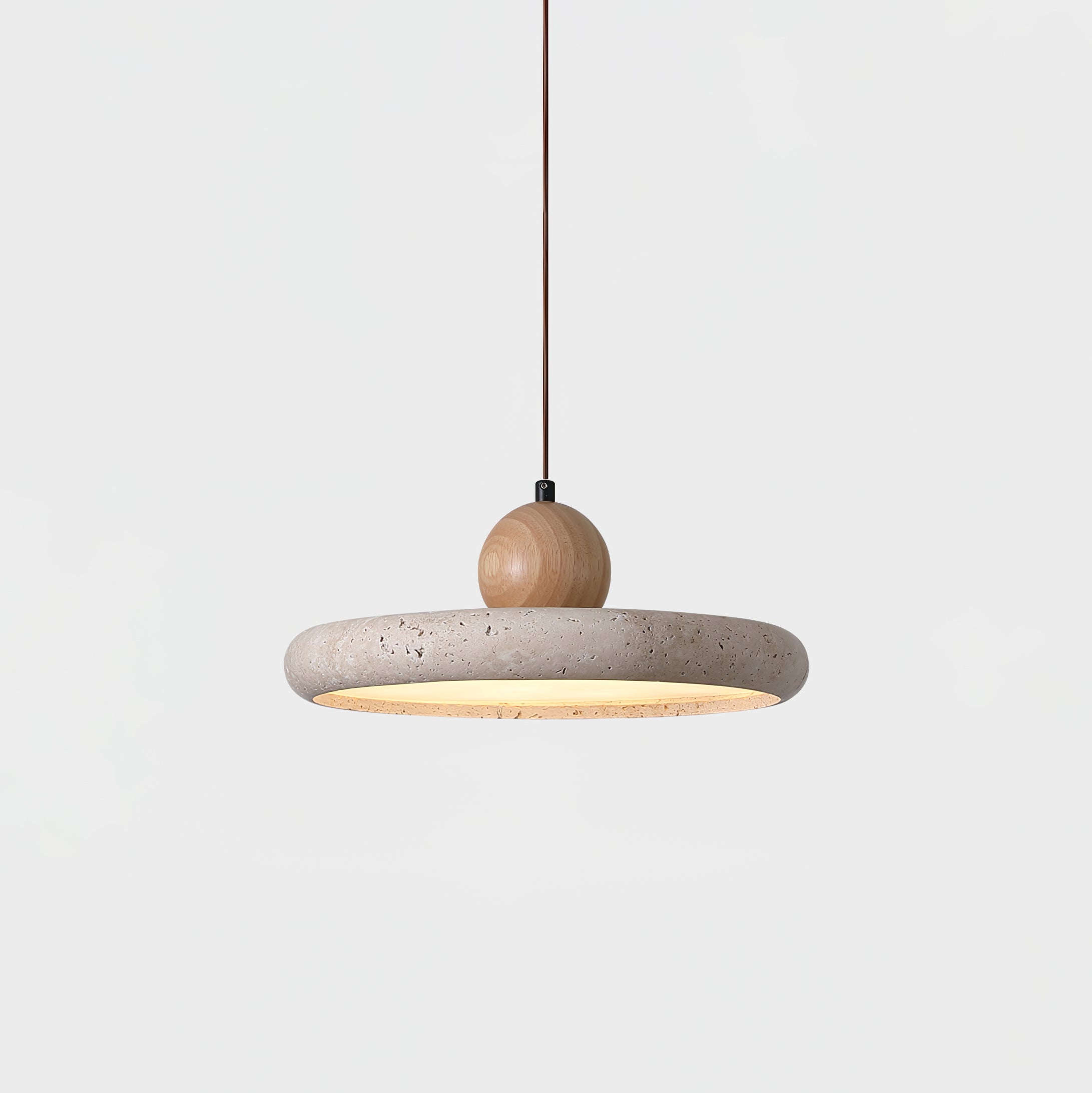 Lola Travertine Pendant Light - Modern Natural Stone Ceiling Fixture for Kitchen Island, Dining Room & Bedroom Lighting