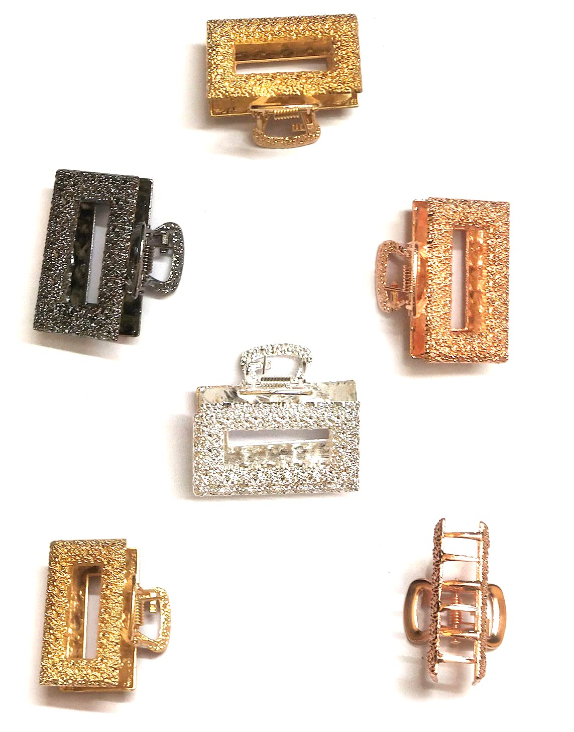4 Pack Trendy Metal Hair Claw Clips - Non-Slip Large Gold Hair Clamps for Strong Hold, Perfect for Jaw & Thin to Thick Hair Styling - Hair Accessories Gifts for Women & Girls - Great for Parties, Weddings, Work & Everyday Use