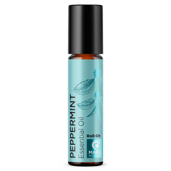 Peppermint Essential Oil Roll On - 100% Pure Natural Aromatherapy Gift Set for Stress Relief & Headache Relief - Perfect for Home, Office & Travel Use