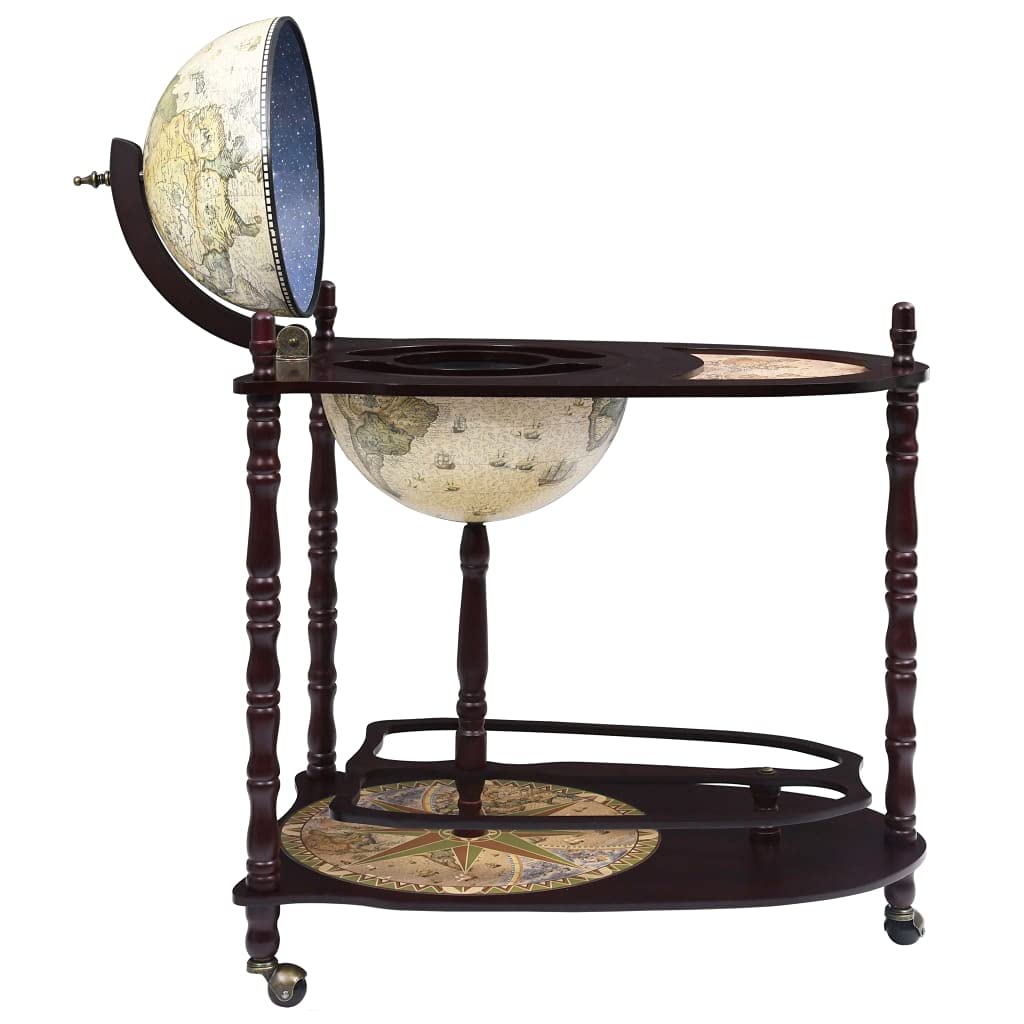 Freestanding Globe Bar Wind Stand - Natural Eucalyptus Wood Green (9.35g) - Perfect for Outdoor Patio, Garden, and Home Decor