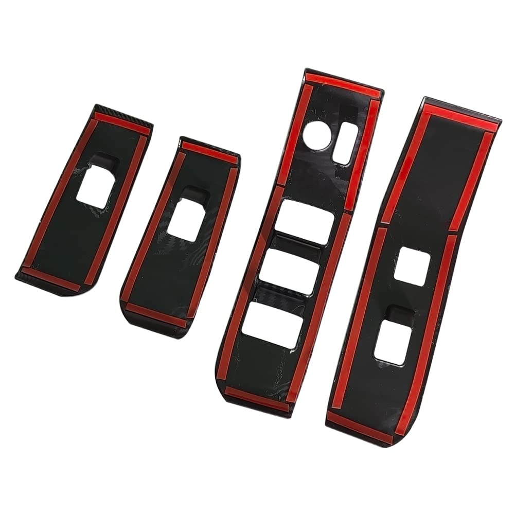 2020-2025 Toyota Highlander Accessories - Carbon Fiber Style Door Window Switch Panel Cover & Door Lock Control Button Trim | Interior Upgrade for Car Protection & Style Enhancement | Perfect for Daily Commute, Road Trips & Vehicle Customization