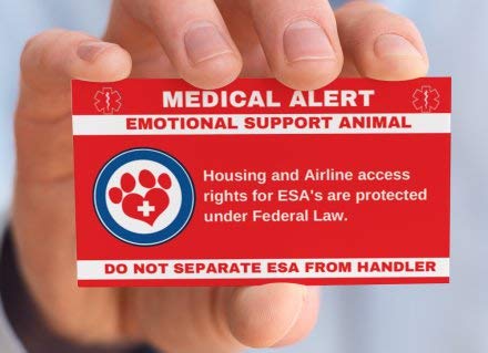 Emotional Support Animal ID Badge & Wallet Card - ESA Certification for Dogs & Cats - Perfect for Travel, Housing & Public Access (1 Pack)