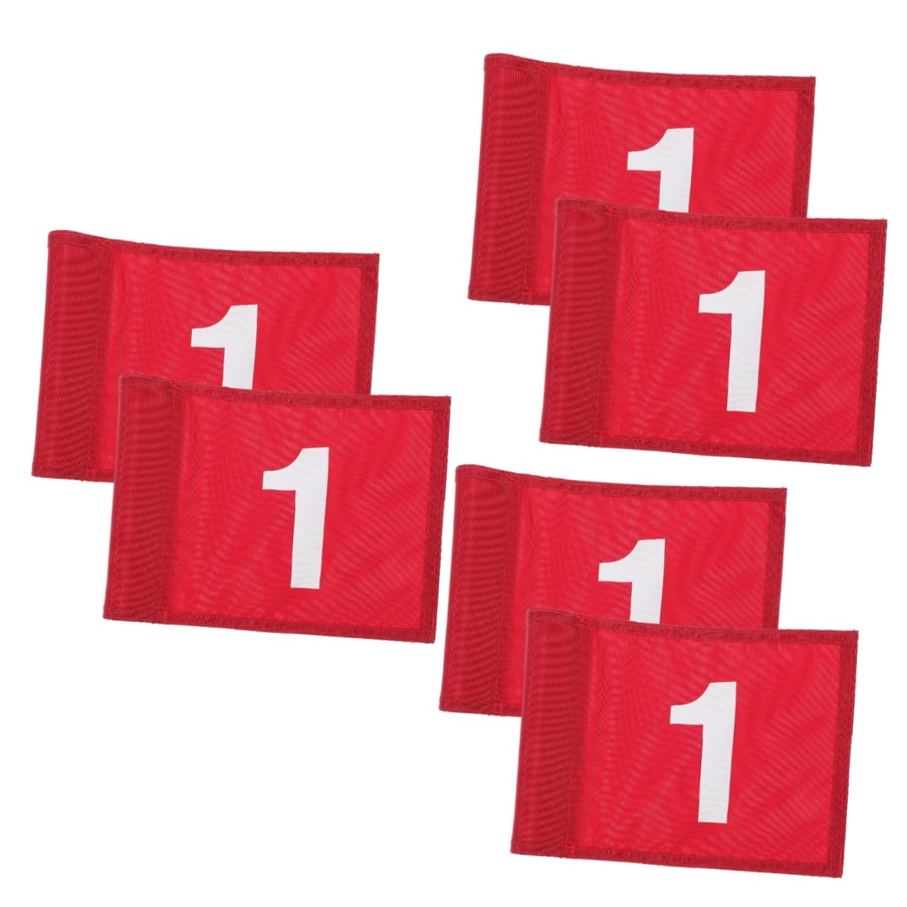 Abaodam 6 Pack Golf Practice Flags - Old Fashioned Red Nylon Golf Putting Training Flags for Backyard, Driving Range & Tournament Use