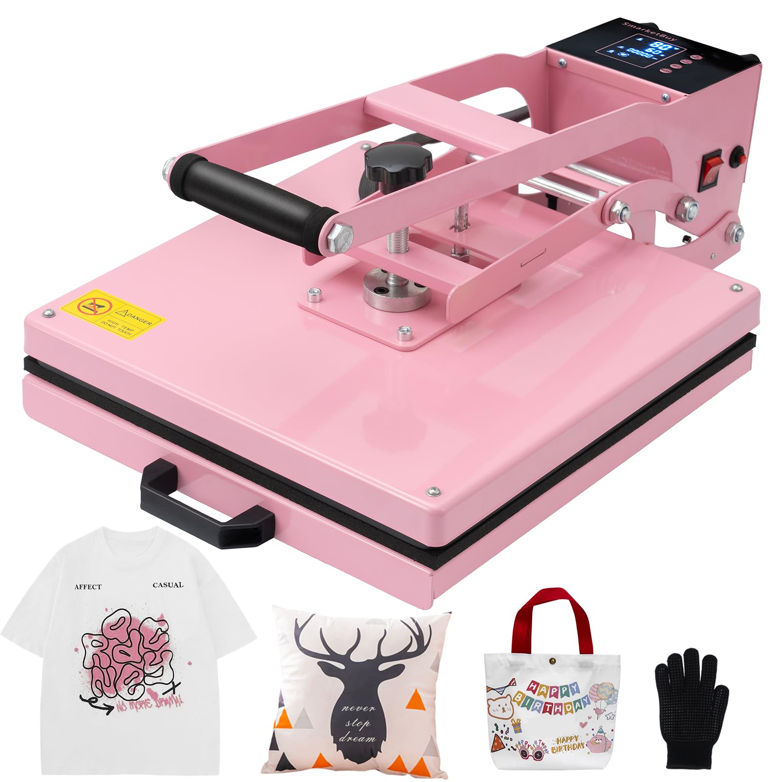 15x15 Inch 1400W Slide Out Heat Press Machine for T-Shirts - Clamshell Design with Steady Even Heat - Large Heat Transfer Press for DIY T-Shirts, Bags & Mouse Pads - Perfect for Home Crafting & Small Business Printing