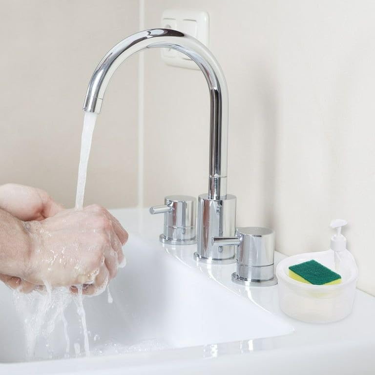 SHUTTLE ART 2-in-1 Kitchen Soap Dispenser with Sponge Holder - Multi-Color Countertop Organizer for Washing Dishes | Perfect for Kitchen Sink Accessories & Dishwashing Stations