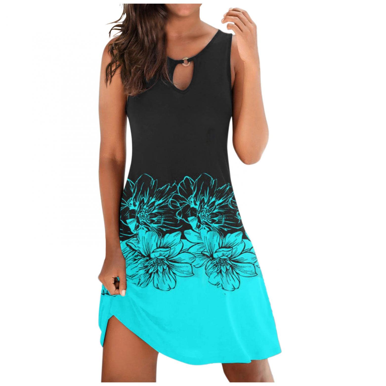 FABIURT Women's Sleeveless Summer Casual Dress - Comfortable Loose Fit Beach Sundress for Spring & Summer 2023 | Perfect for Vacation, Pool Party, and Outdoor Activities