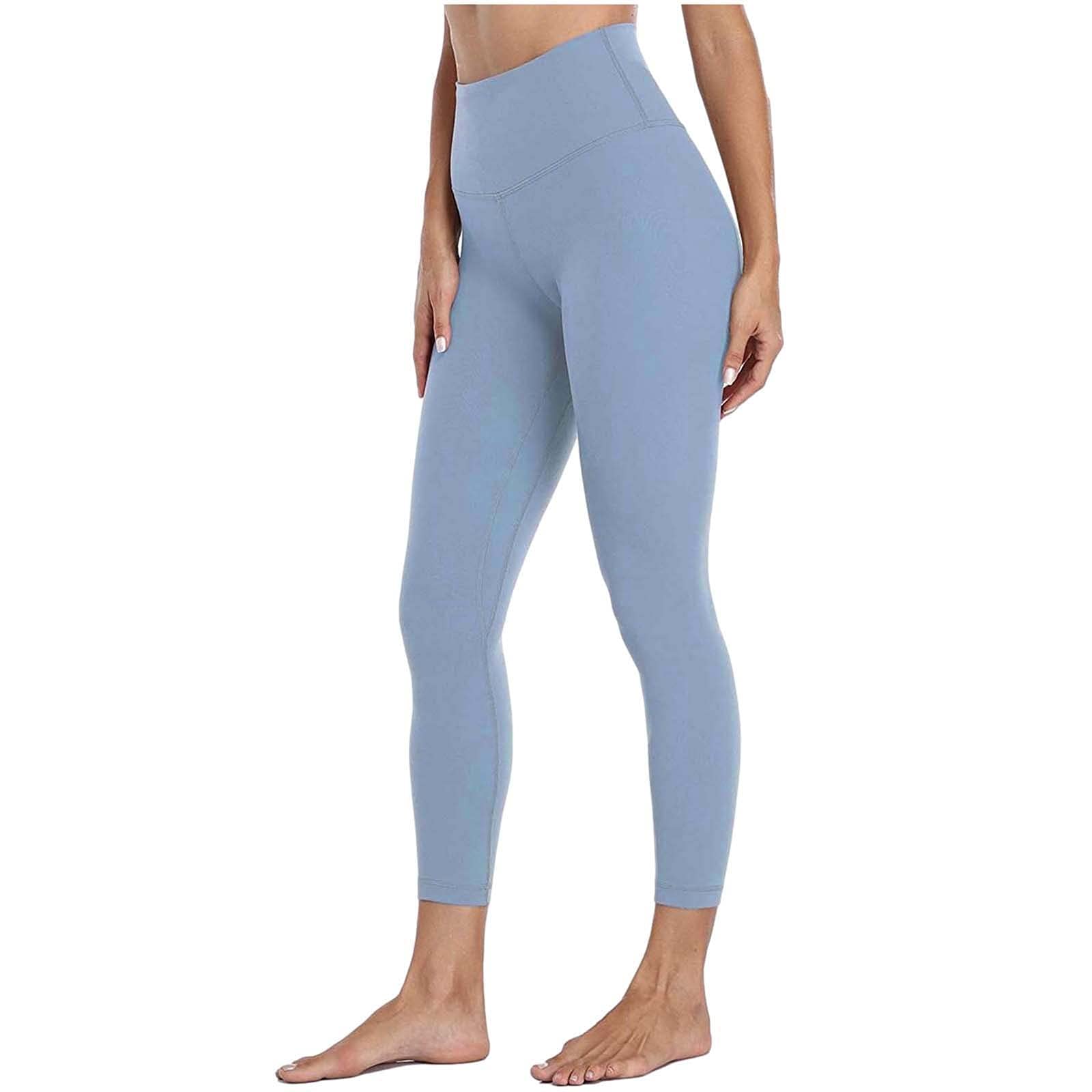 Lingding High Waist Yoga Pants for Women - Nude & Solid Color Fitness Tight Hidden Waistband - Perfect for Yoga, Gym, Running & Lounge Wear
