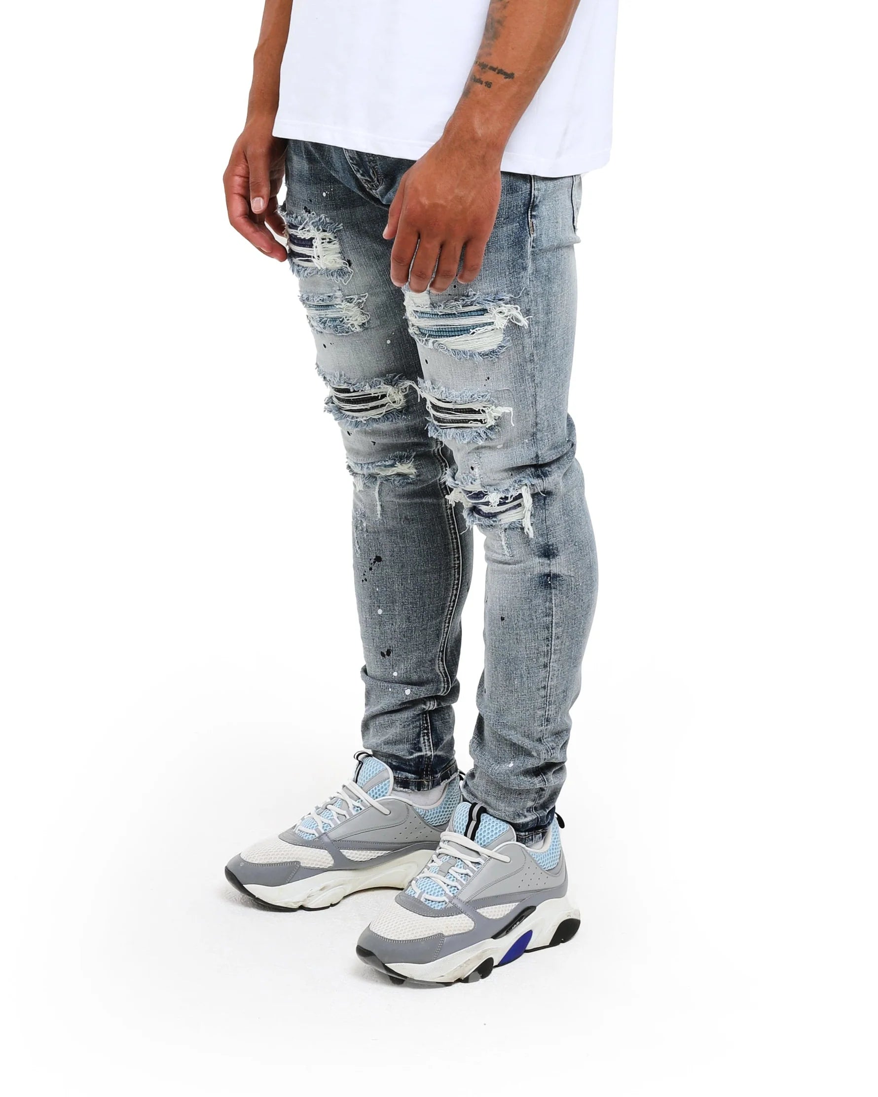 Amicci Sanko Mid Blue Jeans for Women - High Waist Stretch Denim Pants - Comfortable & Stylish for Casual Wear, Office, and Night Out