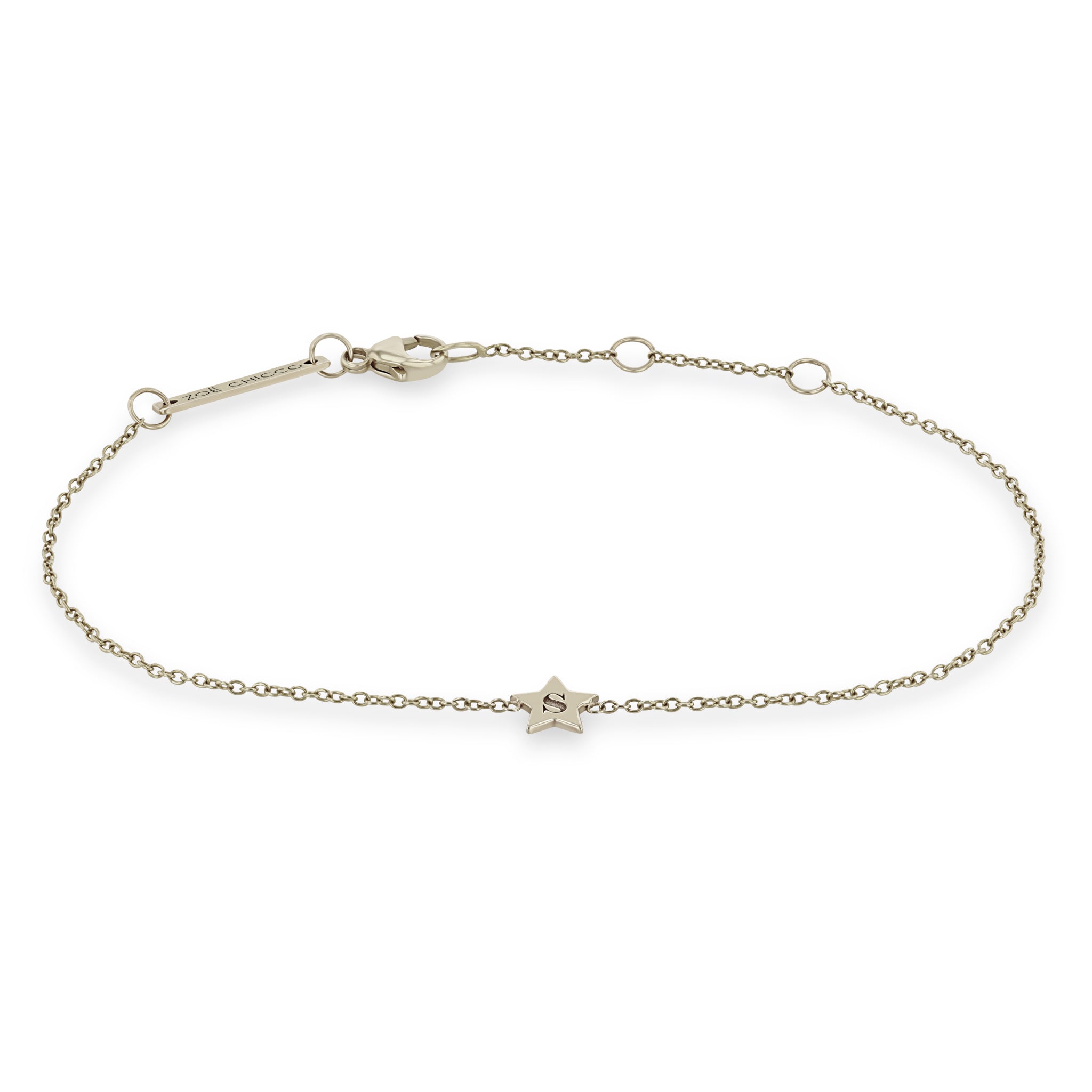 14K Gold Initial Star Bracelet for Women - Personalized Name Letter Charm Bracelet - Elegant Dainty Jewelry Gift for Her - Perfect for Birthdays, Anniversaries & Special Occasions