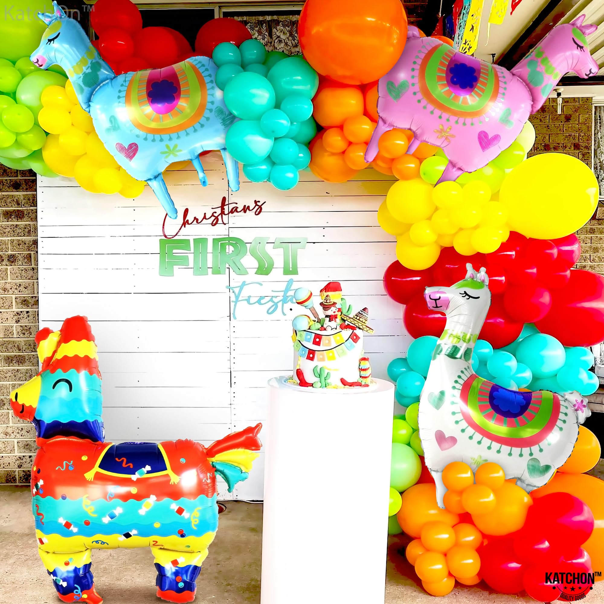 KatchOn 4-Pack Giant 39 Inch Llama Balloons for Birthday Party Decorations | Alpaca Foil Balloons for Fiesta Party Supplies | Perfect for Baby Showers, Gender Reveals & Graduation Celebrations