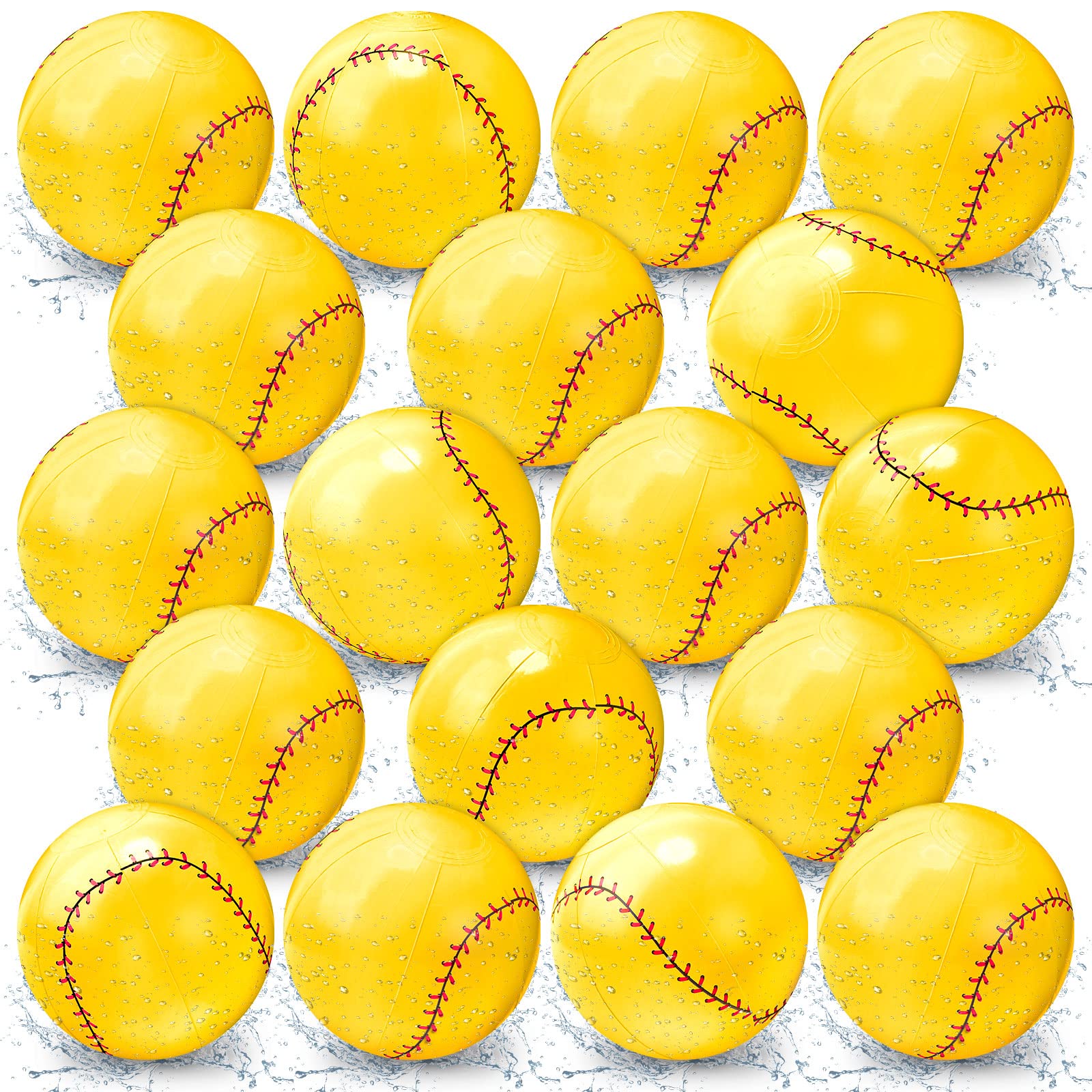 24 Pcs 5.5'' Inflatable Baseball Beach Balls - Fun Pool Party Favors, Summer Water Games, Sports Day Activities for Kids & Adults - Perfect for Beach, Pool, Backyard, Birthday Parties & Outdoor Events