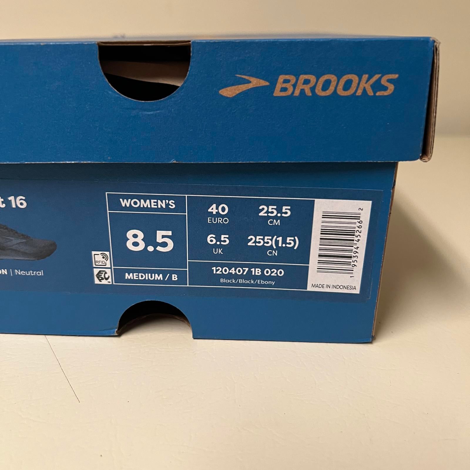 Brooks Ghost 15 Women's Running Shoes - Size 8.5 Black Athletic Sneakers for Jogging, Gym Workouts & Daily Fitness Training