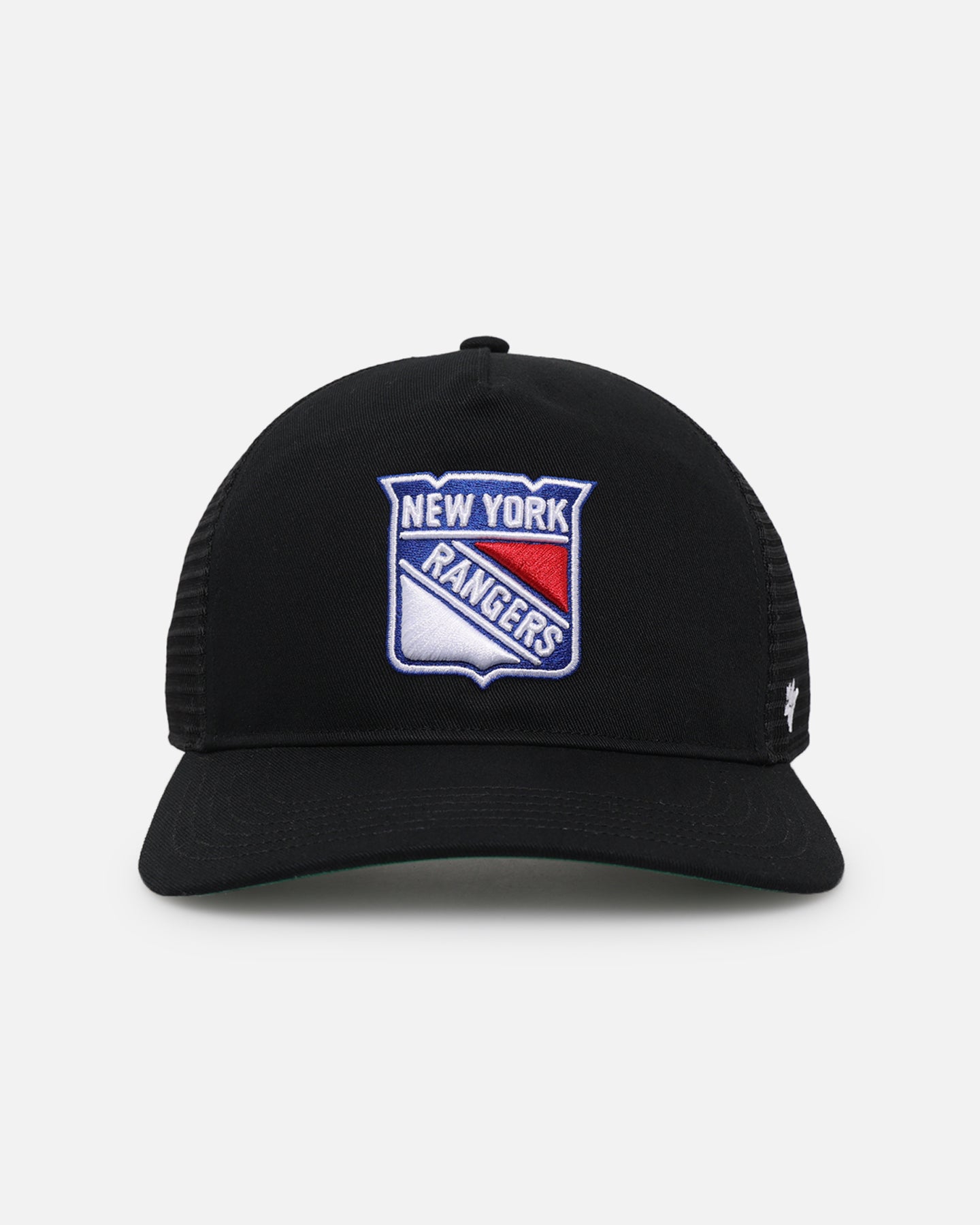 New York Rangers '47 Brand Mesh Hitch Trucker Snapback Cap - Black/Team Color - Perfect for Baseball, Hockey Games & Casual Streetwear