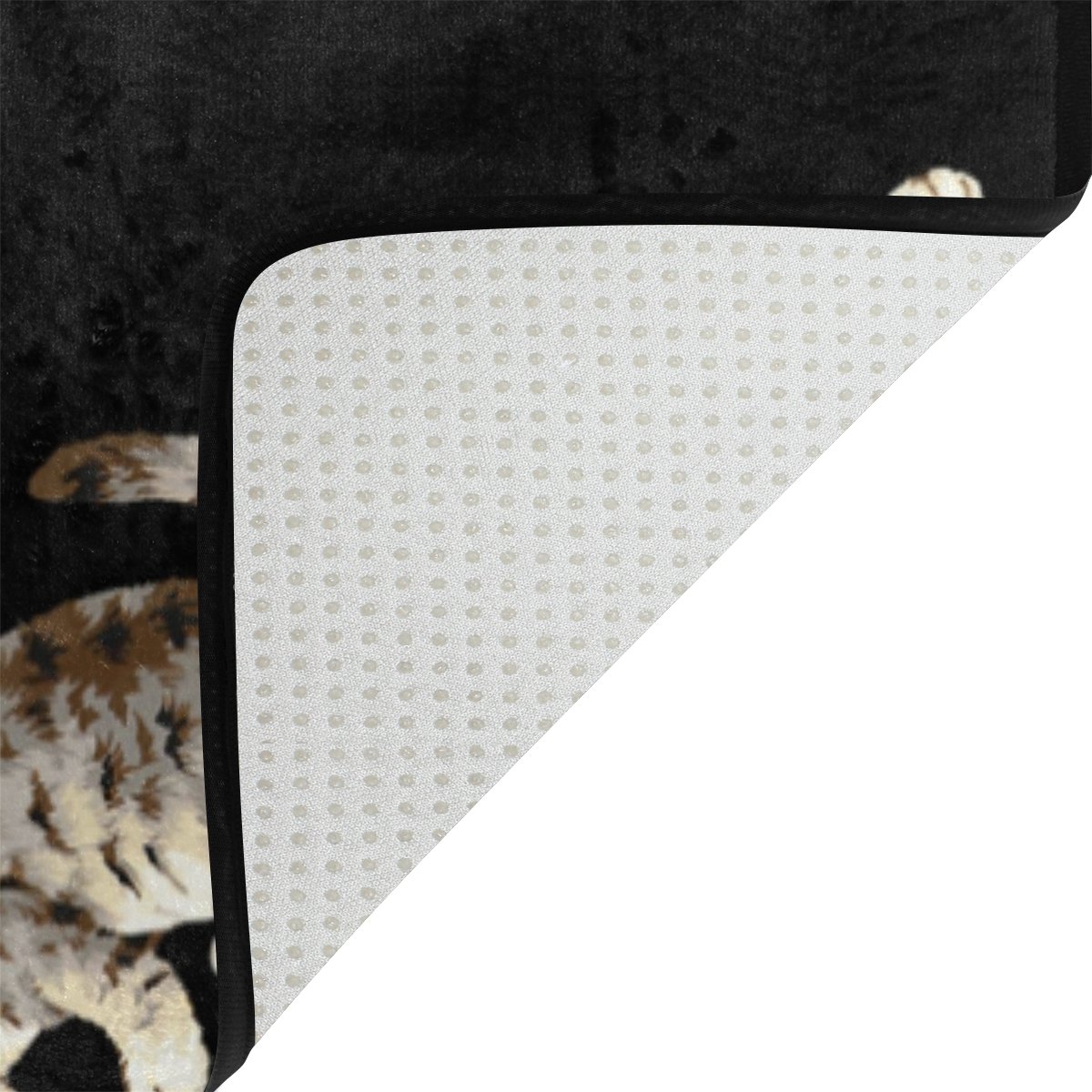 ALAZA Funny Cat Kitten Playing Black Area Rug - 5'3