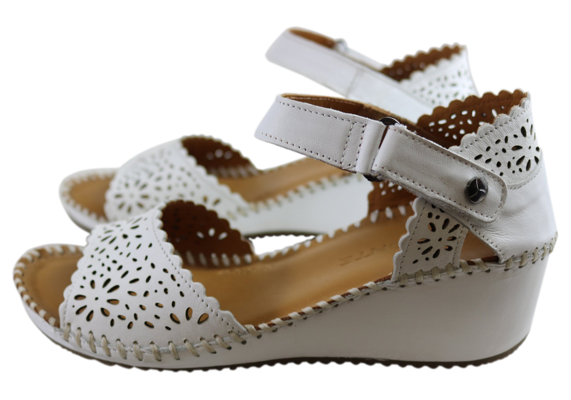 Orizonte Franni Women's Comfortable Leather Wedge Sandals - European Style Summer Casual Shoes for Walking, Travel & Beach Outfits