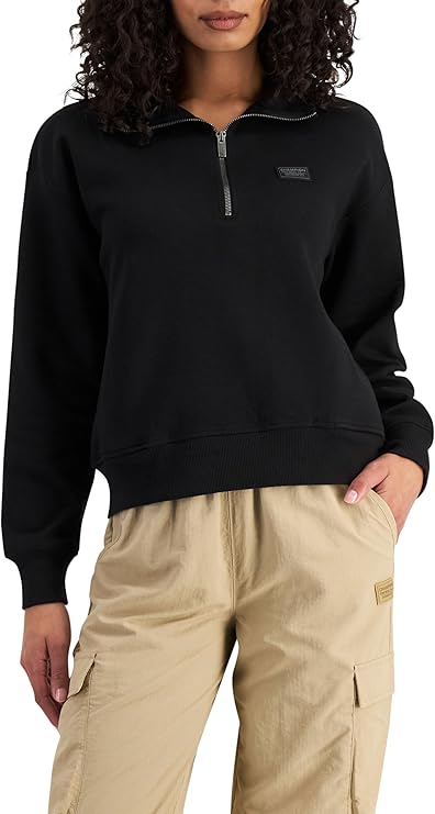 Champion Women's Rochester Base Black Quarter Zip Pullover Sweatshirt - Cozy & Stylish for Casual Wear, Workouts & Outdoor Activities