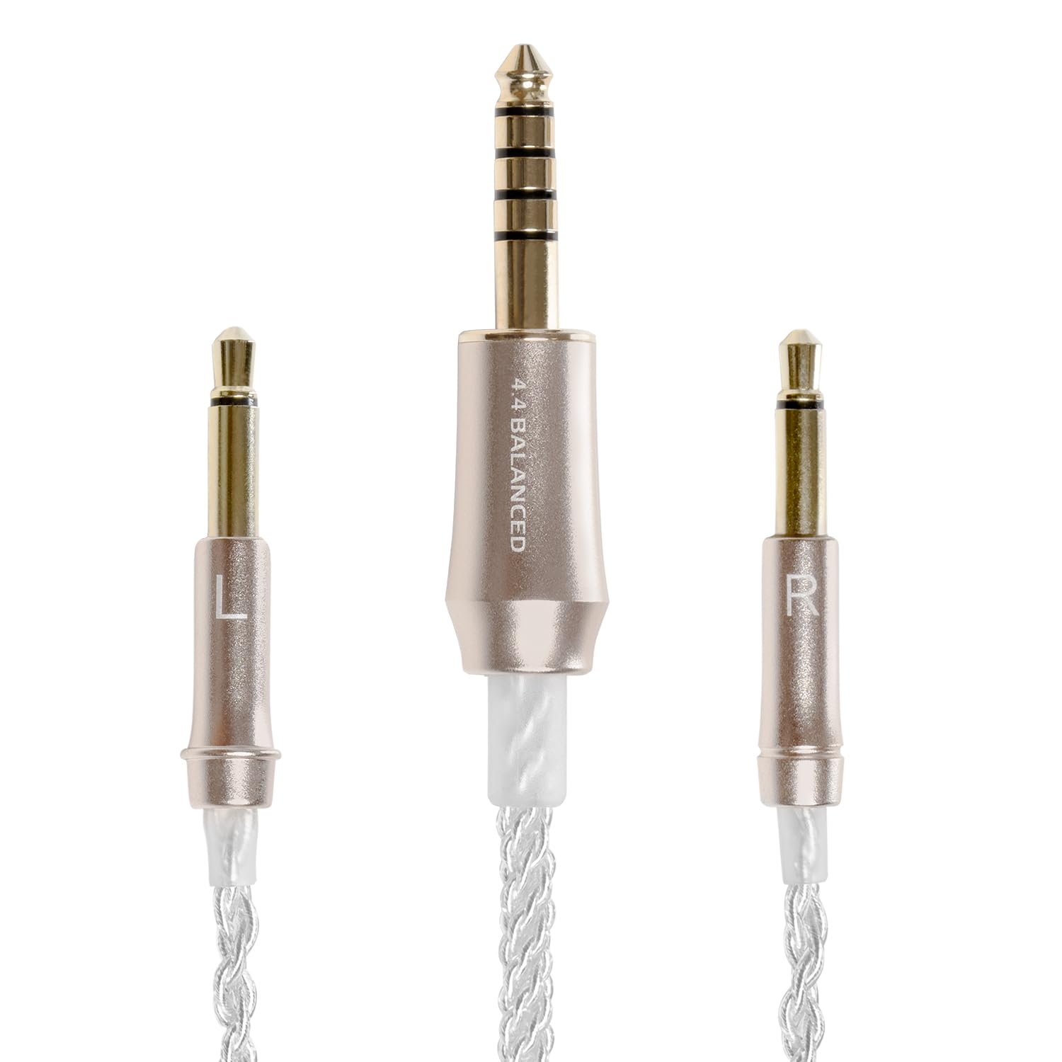 MEZE AUDIO 99 Series Silver Plated Balanced Cable 4.4mm to Dual 3.5mm TS - HiFi Headphone Upgrade Cable (1.2m/3.9ft) for Audiophile Listening, Studio Monitoring & Portable Audio Devices