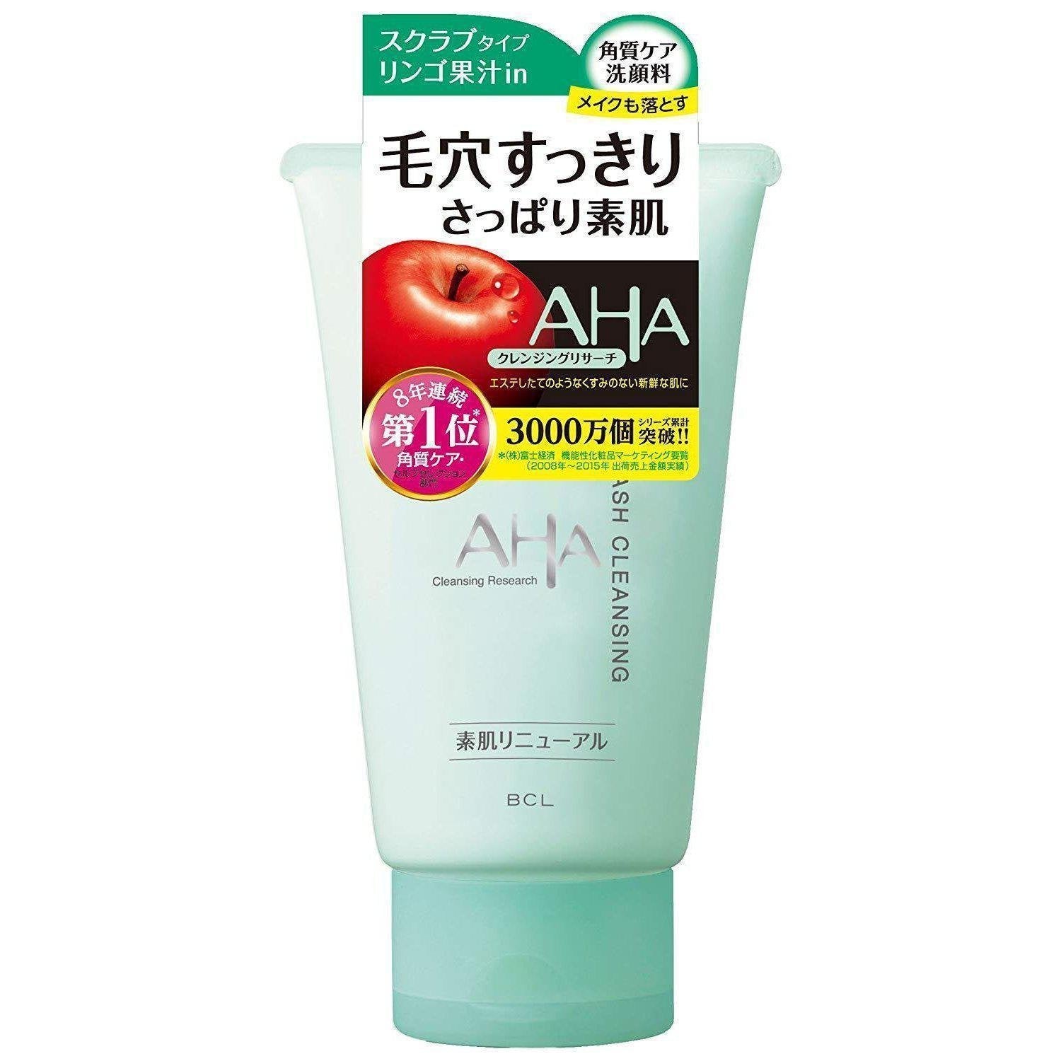 BCL AHA Cleansing Research Wash - 120g Exfoliating Face Wash for Clear Skin | Perfect for Daily Deep Cleansing & Acne-Prone Skin Care Routine