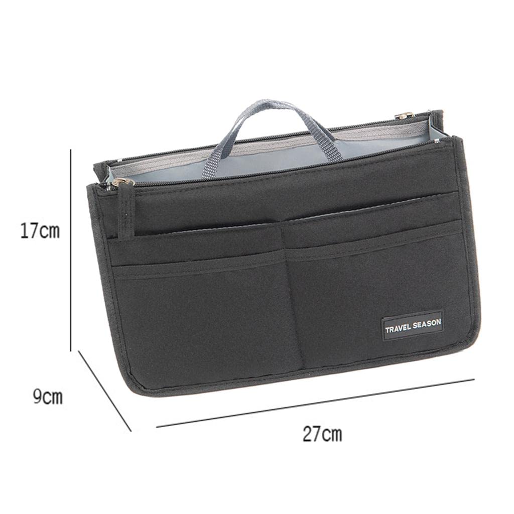 VMS INDIA Black Cosmetic Bag for Women - Waterproof Makeup Pouch & Toiletry Travel Organizer - Perfect for Travel, Gym, and Daily Essentials Storage