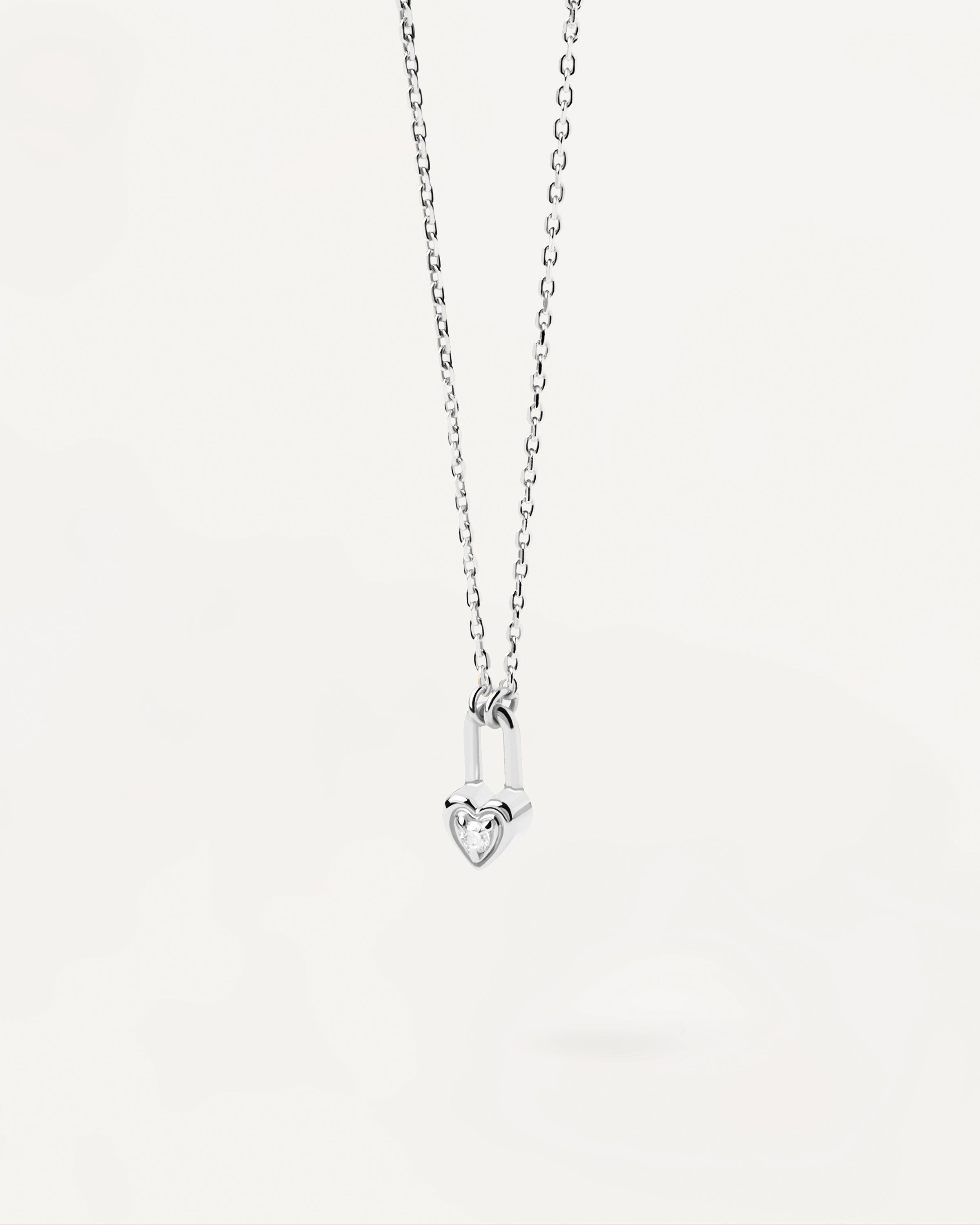 Heart Padlock Silver Necklace for Women - Romantic Love Lock Pendant Jewelry Gift for Girlfriend, Valentine's Day, Anniversary | Elegant Layering Chain for Everyday Wear