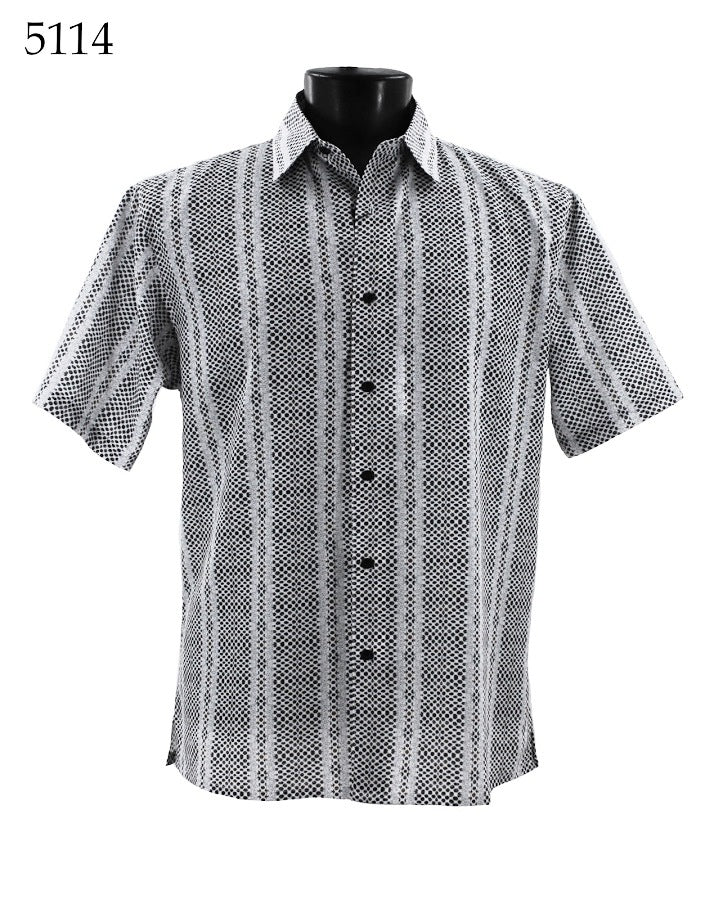 Bassiri Men's Short Sleeve Casual Shirt 5114 - Comfortable Summer Button Down Top for Office, Travel & Outdoor Activities