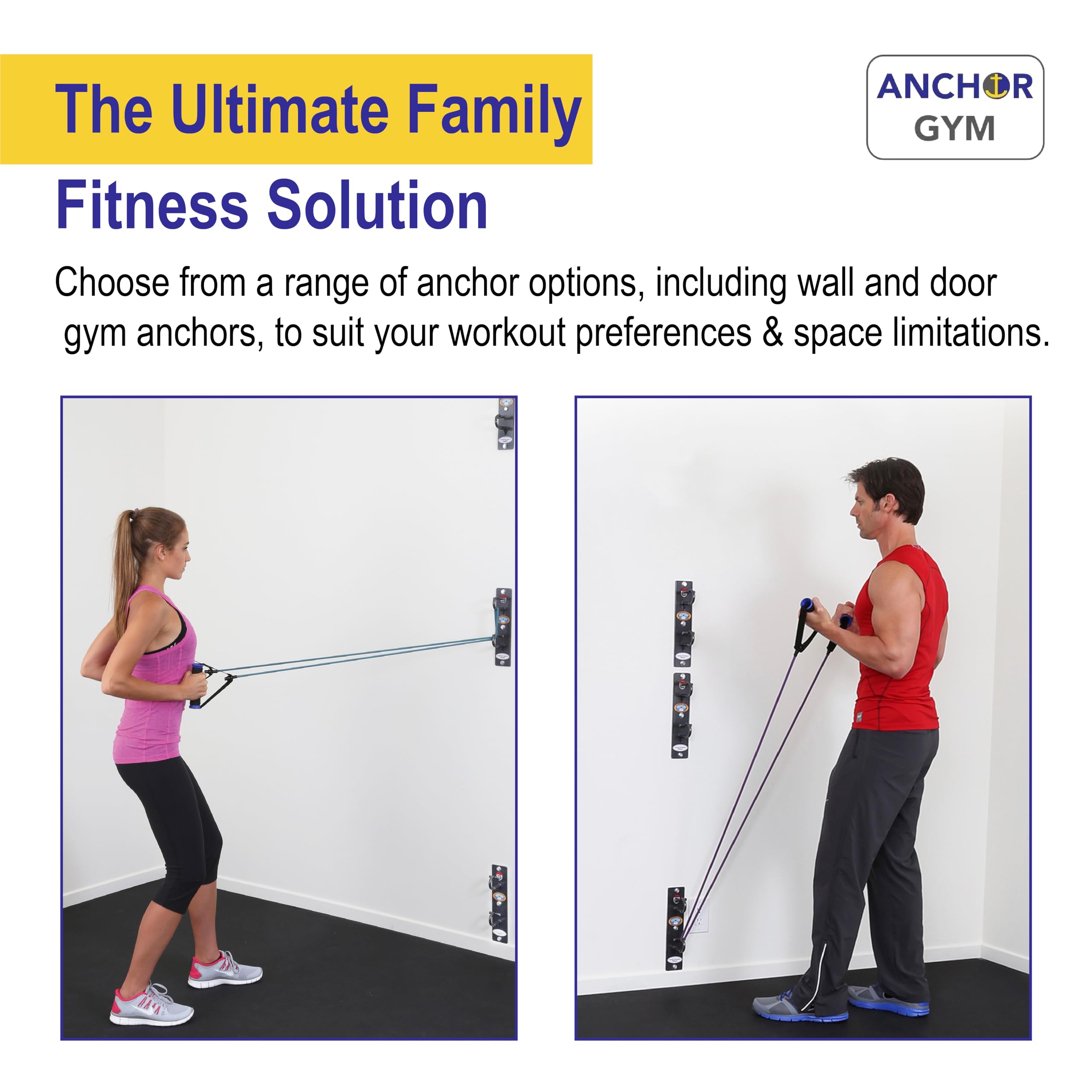 Anchor Gym H1 Wall Mount Workout Hook - Heavy Duty Strap Anchor for Ceiling & Wall Mounted Exercise Station - Perfect for Bodyweight Straps, Resistance Bands, Strength Training & Yoga - Includes Wood Screws - Ideal for Home Gym & Functional Fitness Workouts
