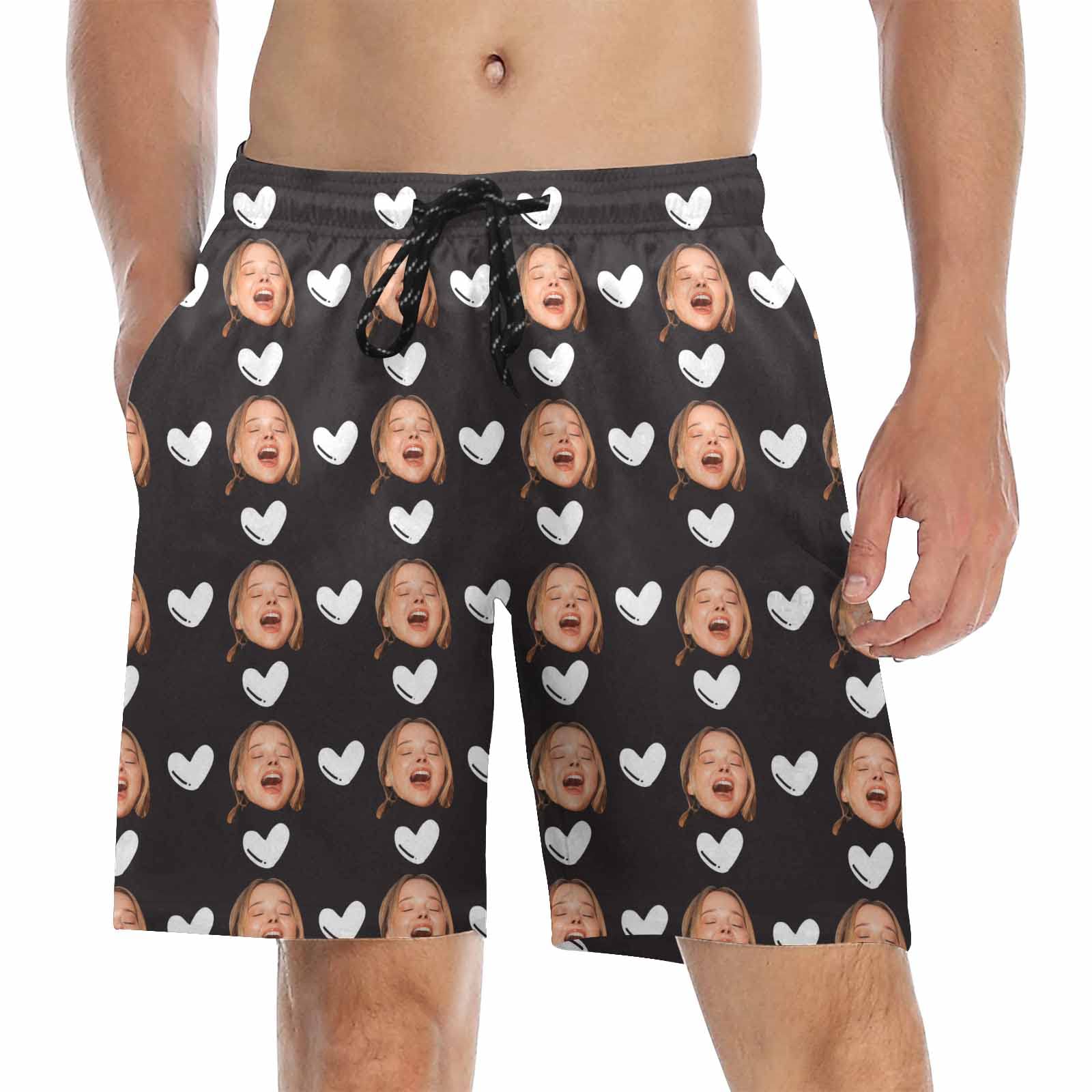 Custom Printed Men's Swim Shorts with Photo - Personalized Beach Swimwear for Him, Funny Birthday Gift for Husband/Boyfriend - Perfect for Pool Parties, Beach Vacations & Summer Outings