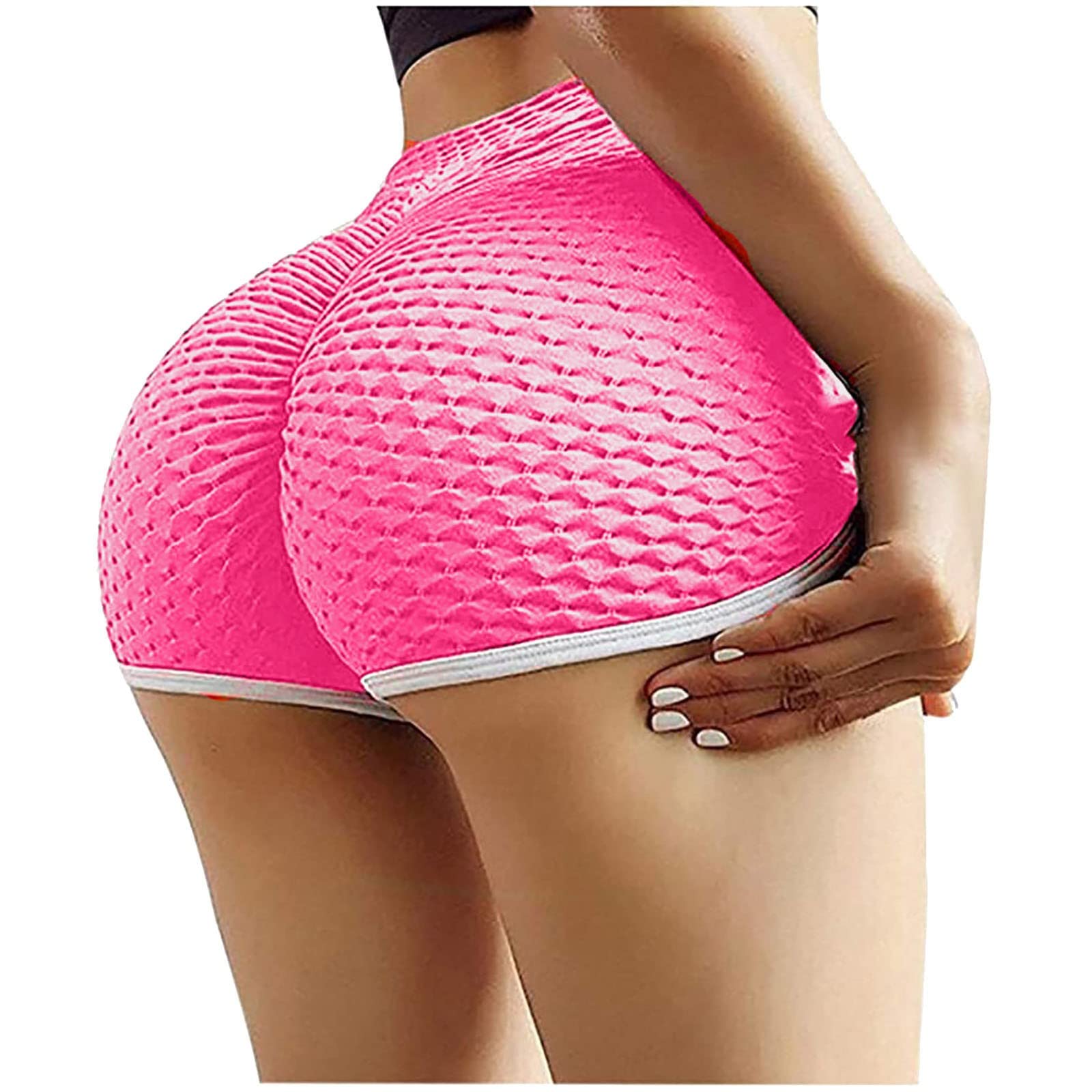 Women's High Waist Yoga Shorts - Stretchy Workout & Running Shorts for Gym & Casual Wear